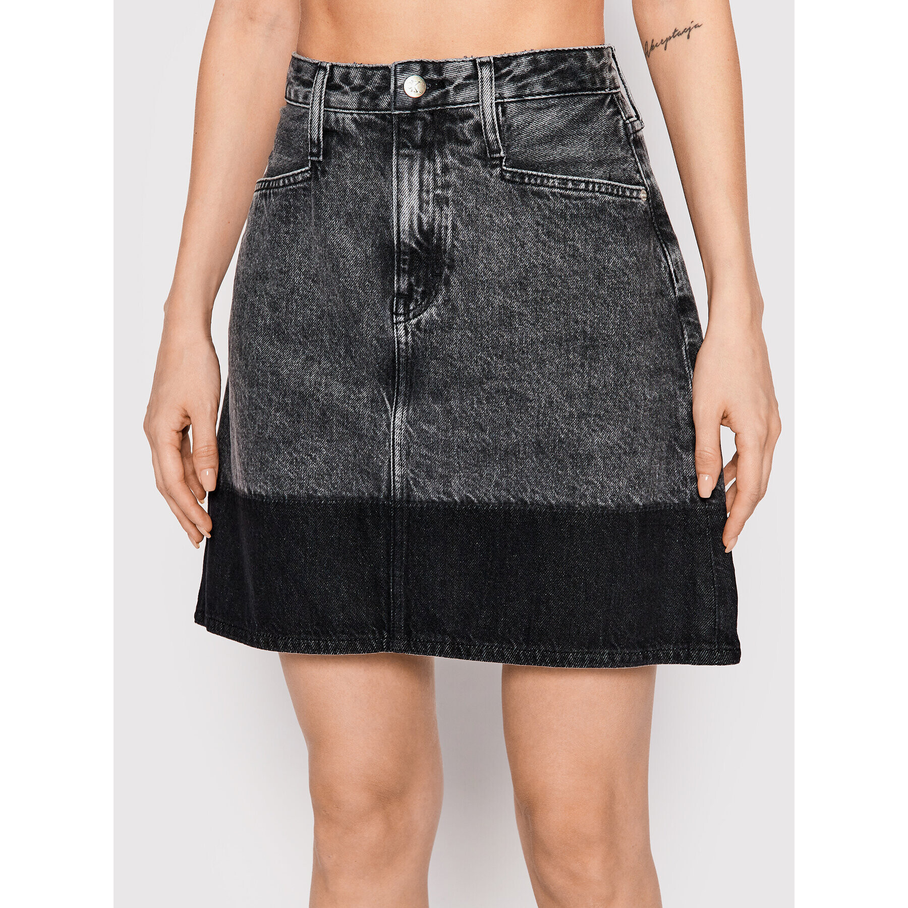 Calvin Klein Jeans Fustă de blugi J20J219215 Gri Regular Fit - Pled.ro