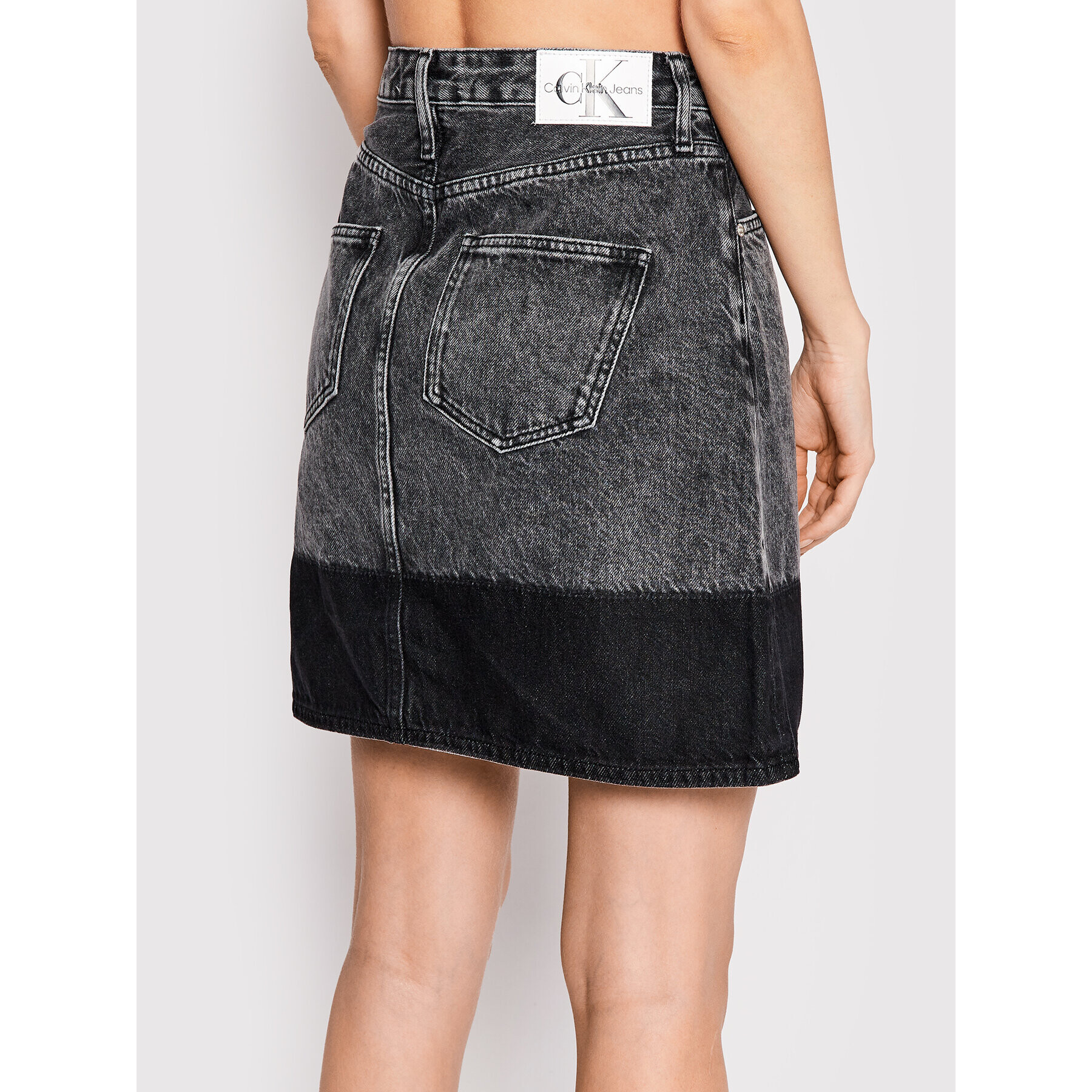 Calvin Klein Jeans Fustă de blugi J20J219215 Gri Regular Fit - Pled.ro