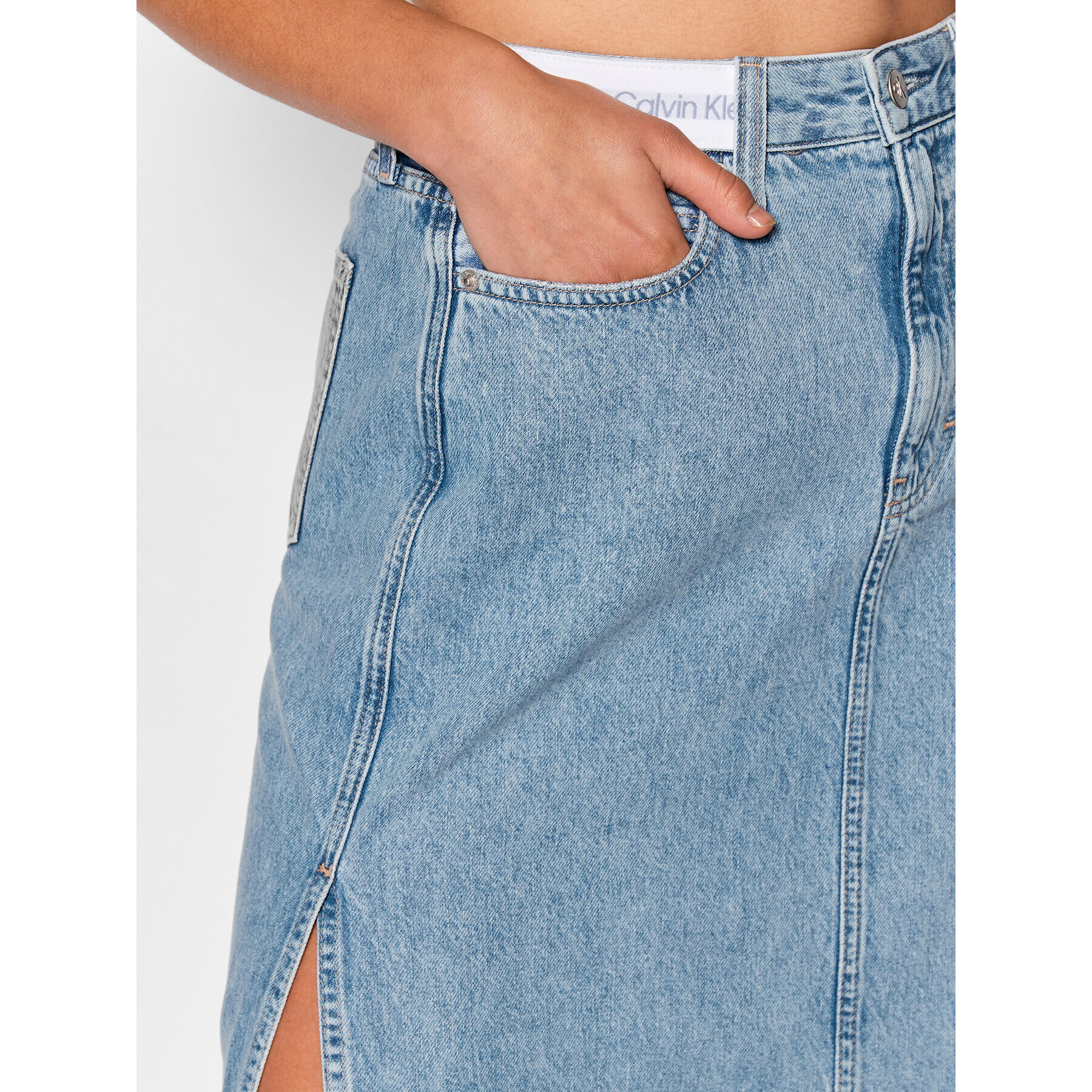 Calvin Klein Jeans Fustă de blugi J20J219216 Albastru Regular Fit - Pled.ro