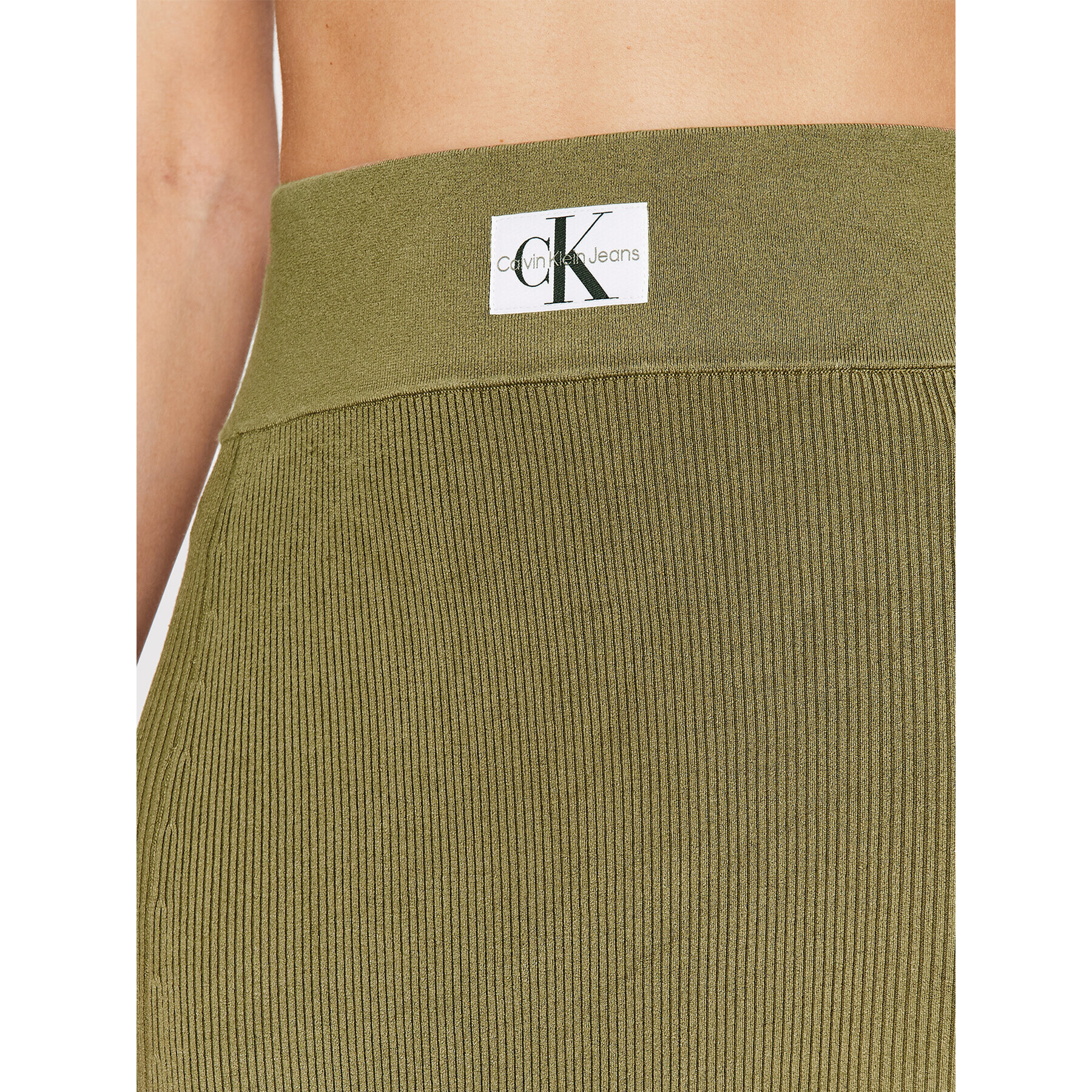 Calvin Klein Jeans Fustă tip creion J20J218949 Verde Slim Fit - Pled.ro