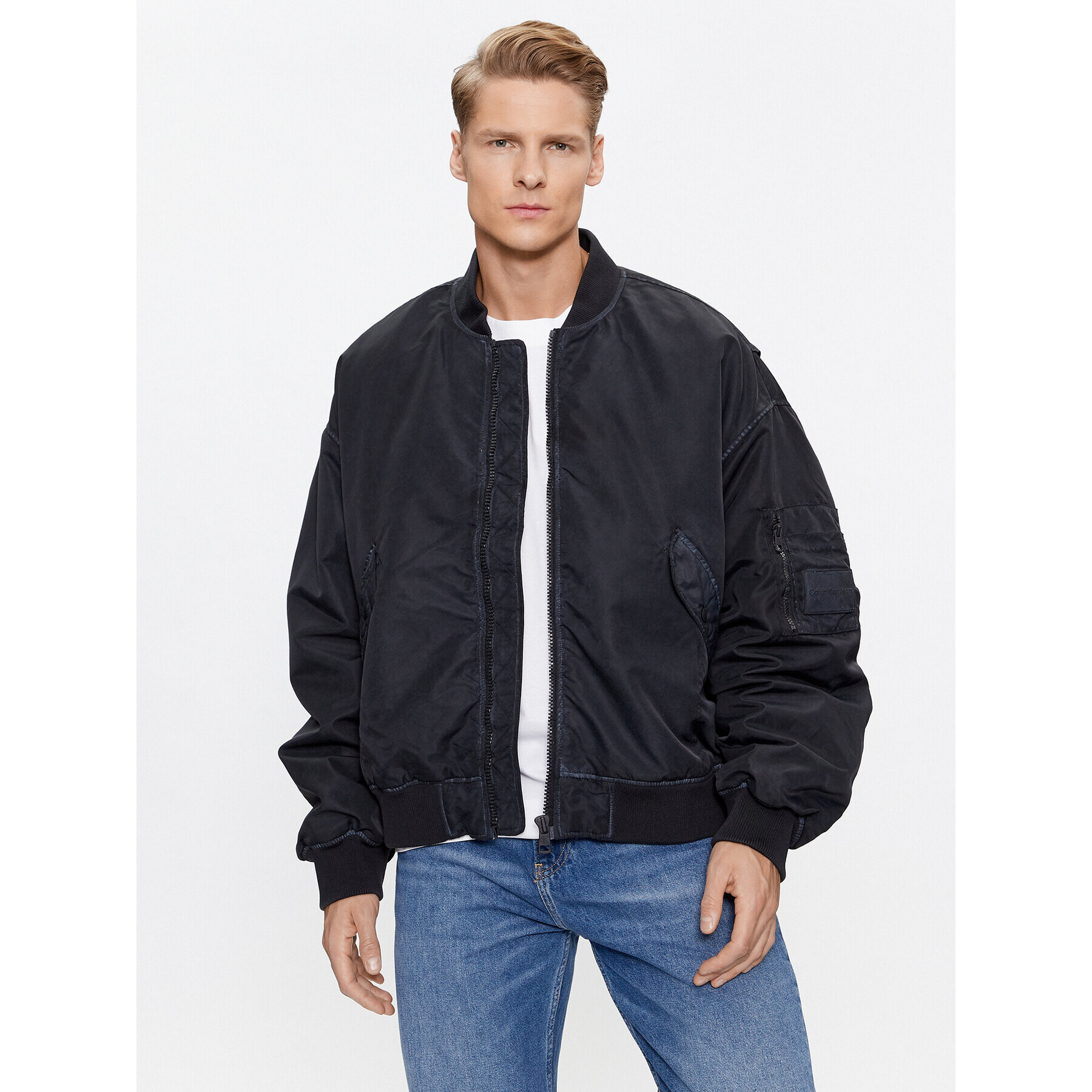 Calvin Klein Jeans Geacă bomber J30J323474 Negru Oversize - Pled.ro