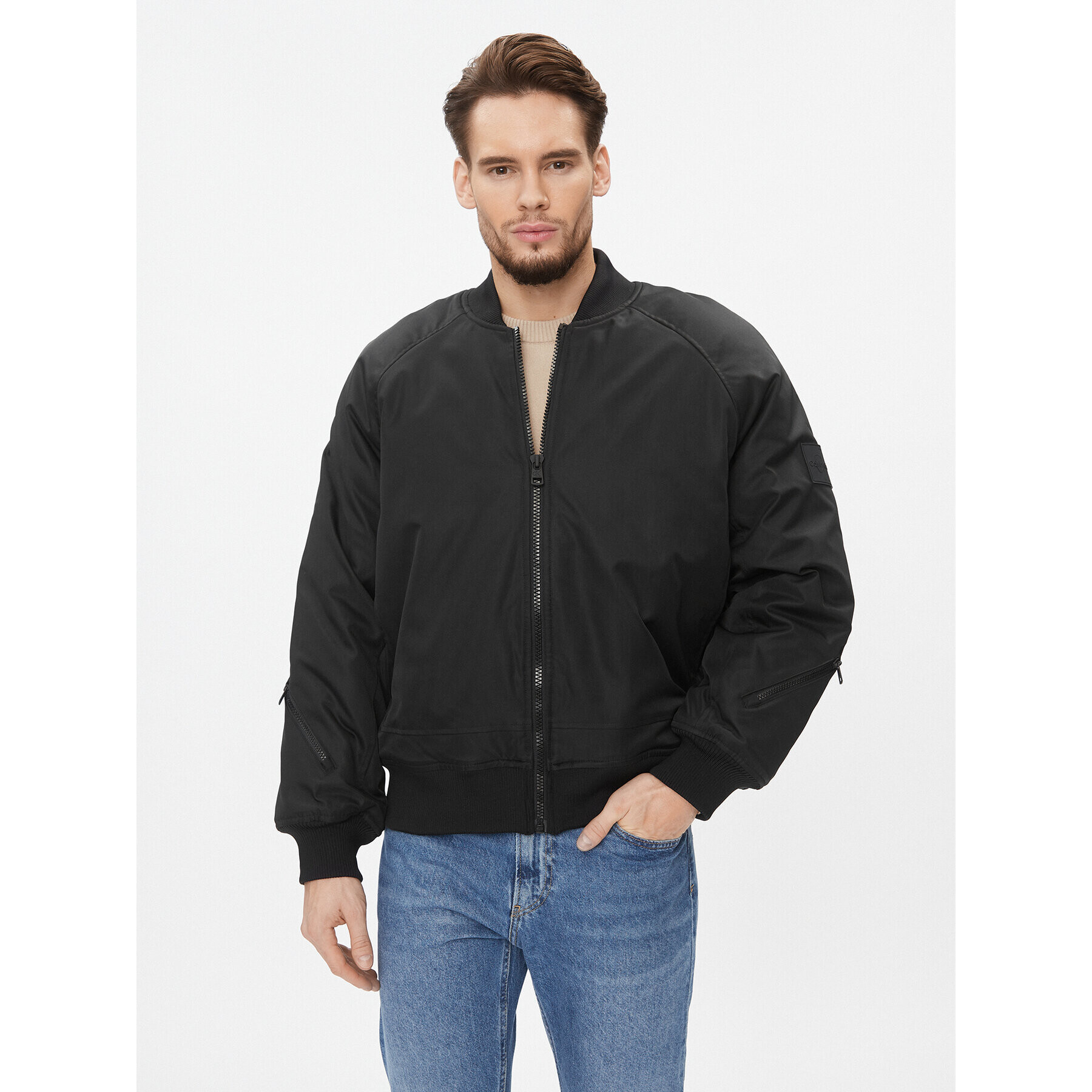 Calvin Klein Jeans Geacă bomber J30J324070 Negru Relaxed Fit - Pled.ro