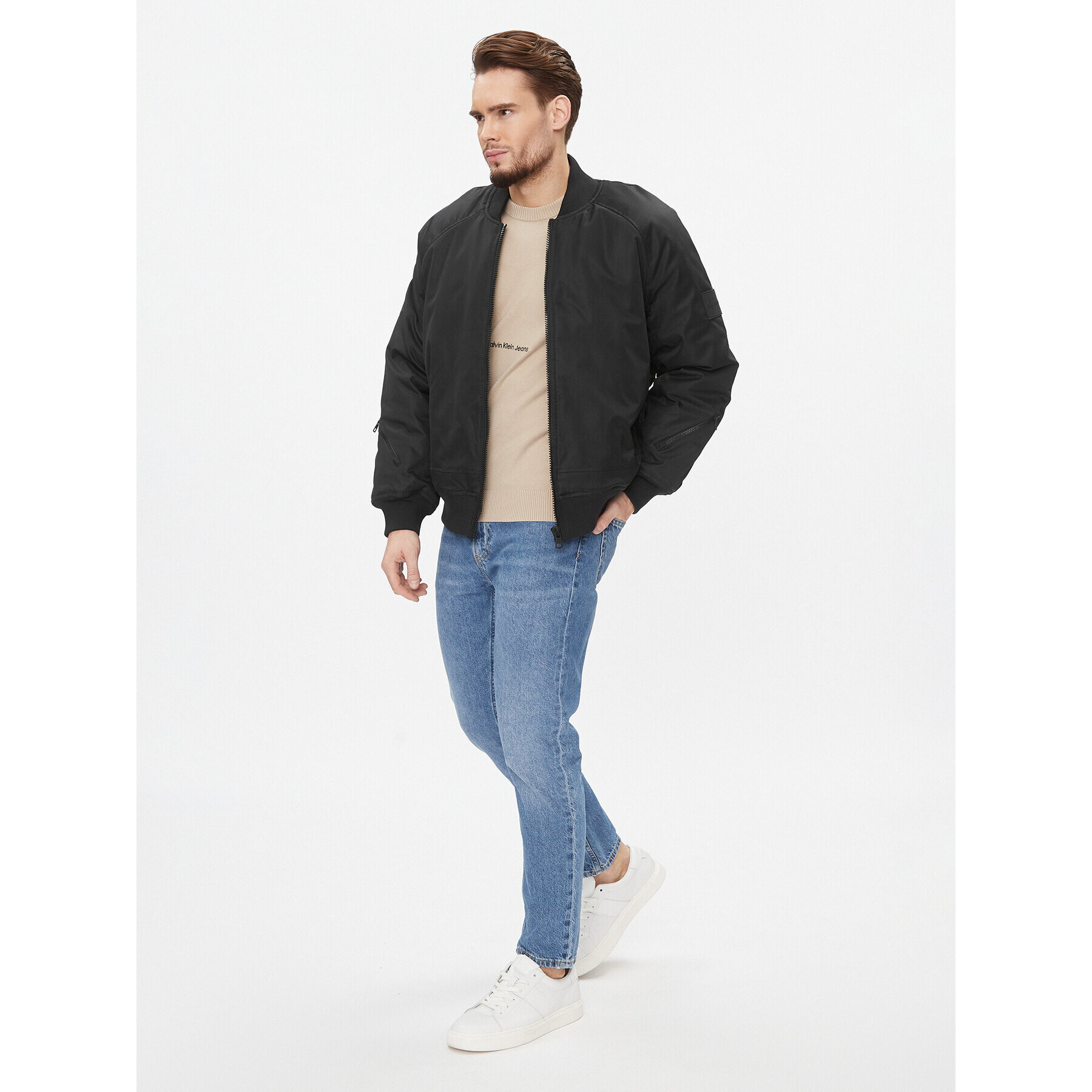 Calvin Klein Jeans Geacă bomber J30J324070 Negru Relaxed Fit - Pled.ro