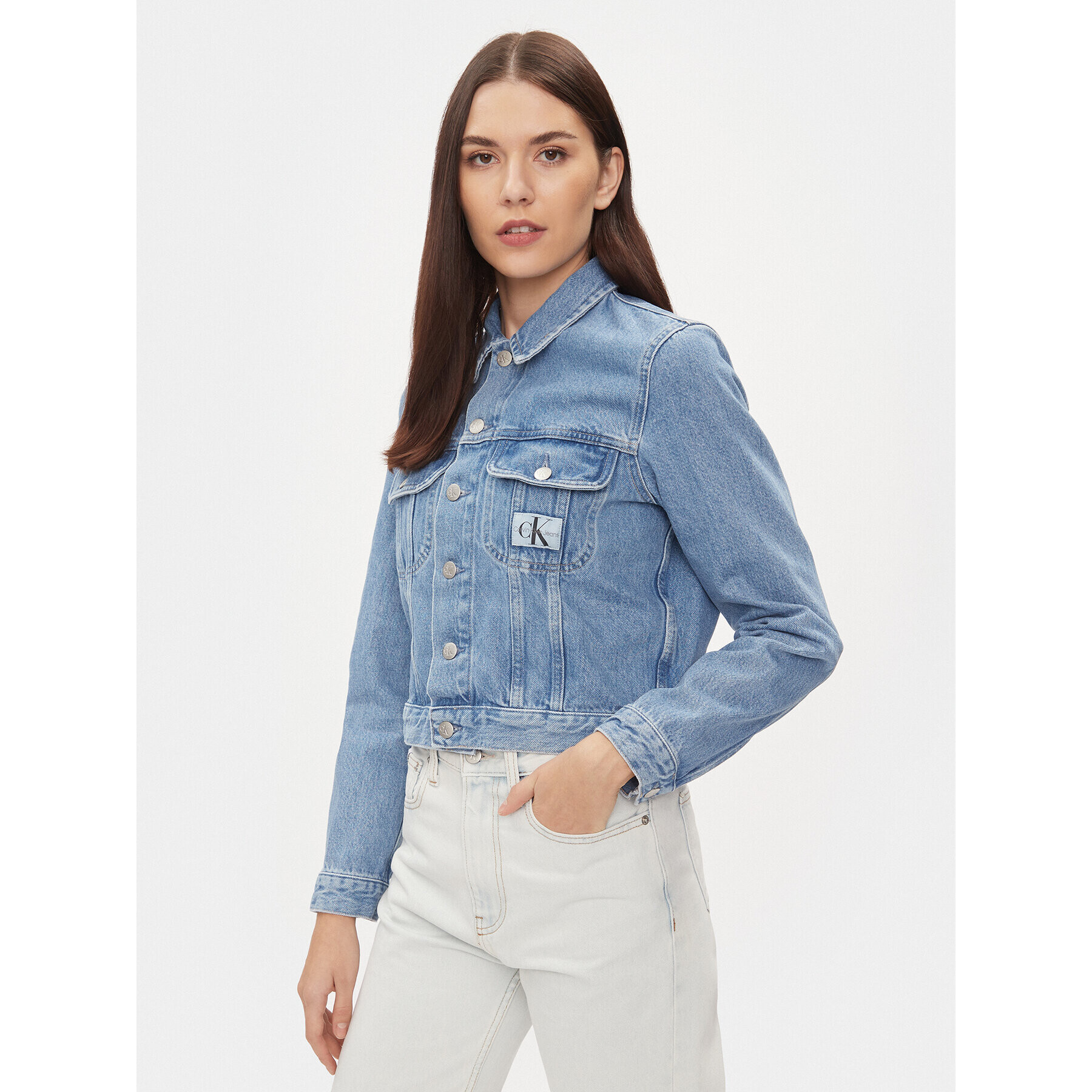 Calvin Klein Jeans Geacă de blugi 90's J20J222473 Albastru Regular Fit - Pled.ro