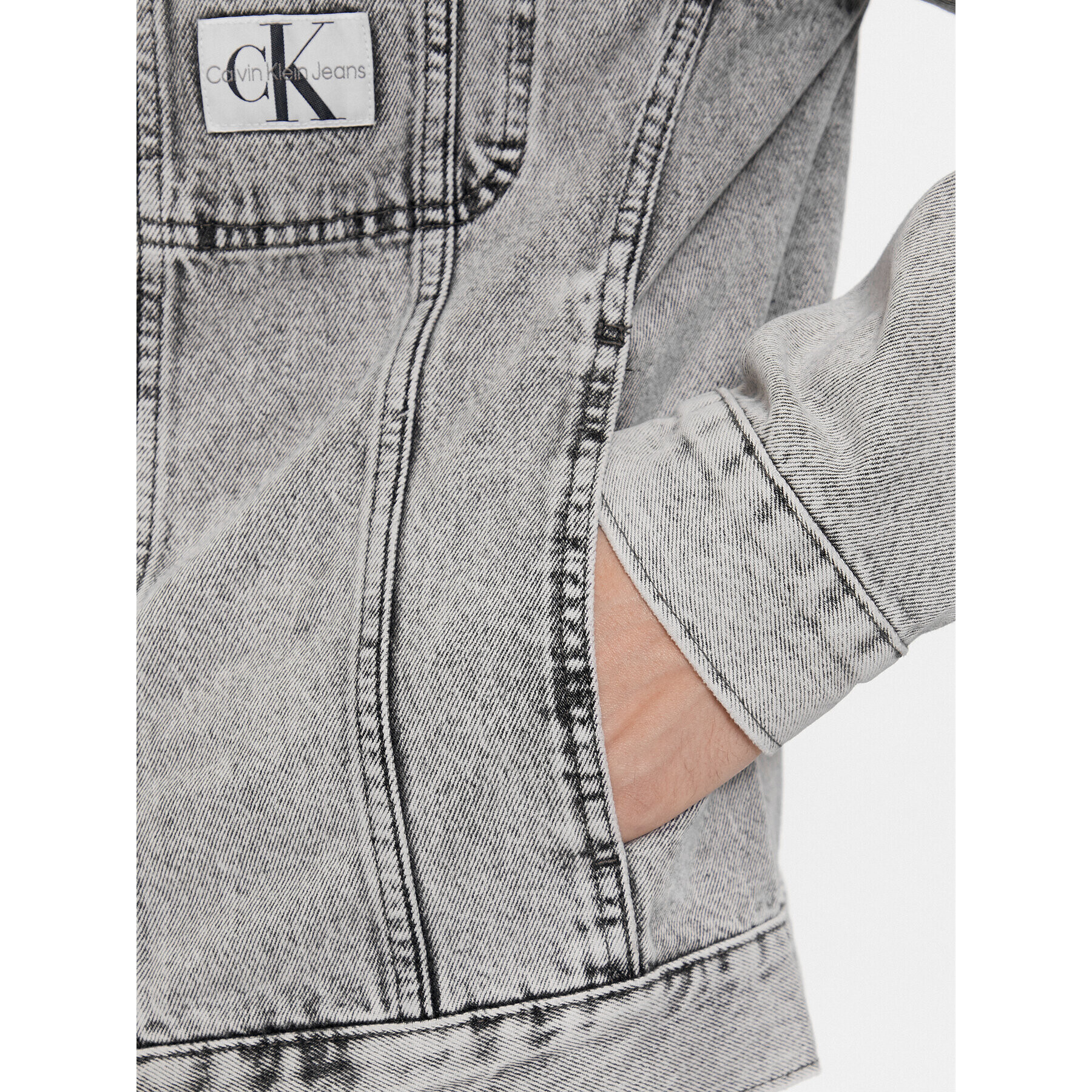 Calvin Klein Jeans Geacă de blugi 90's J30J324574 Gri Regular Fit - Pled.ro