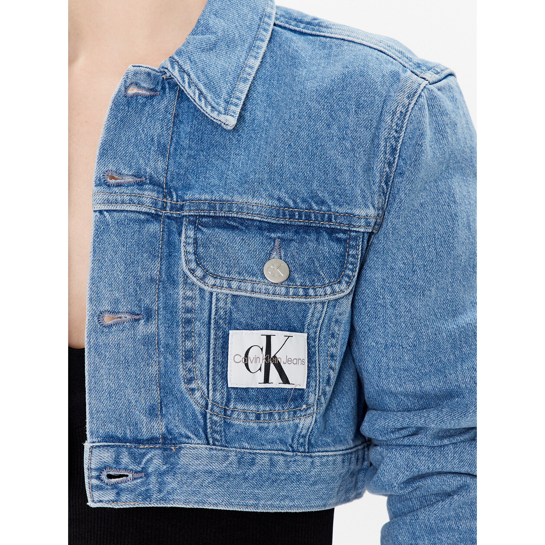 Calvin Klein Jeans Geacă de blugi J20J220658 Albastru Regular Fit - Pled.ro