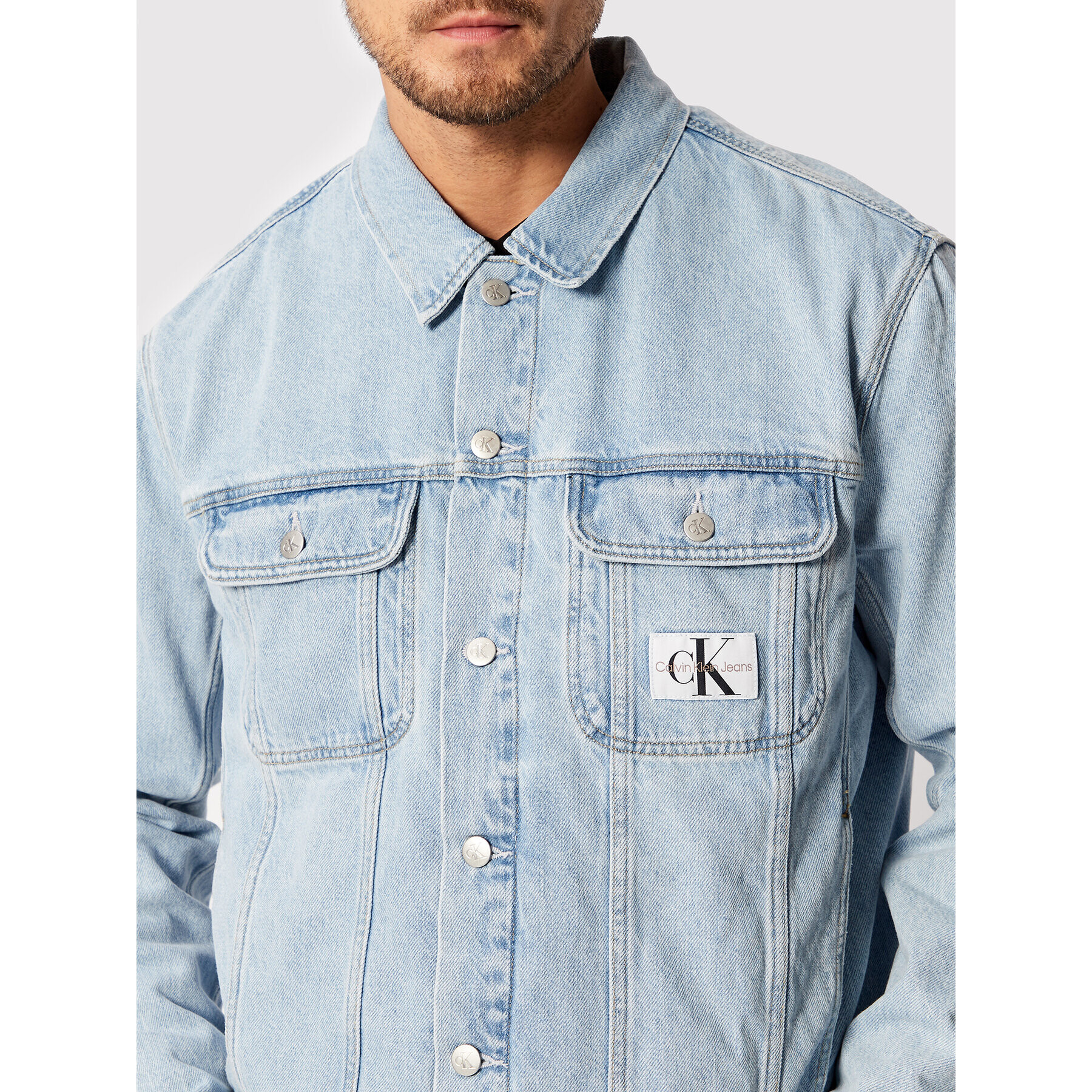 Calvin Klein Jeans Geacă de blugi J30J320542 Albastru Regular Fit - Pled.ro