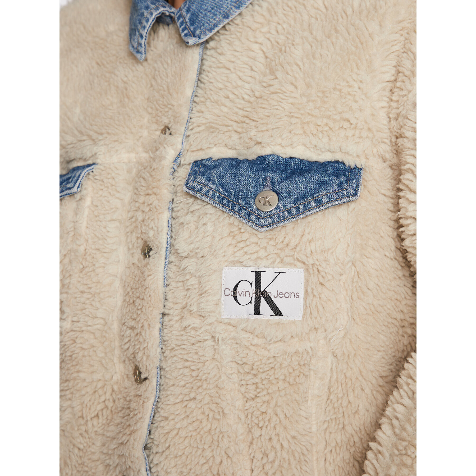 Calvin Klein Jeans Geacă de blugi Sherpa J20J219349 Albastru Regular Fit - Pled.ro