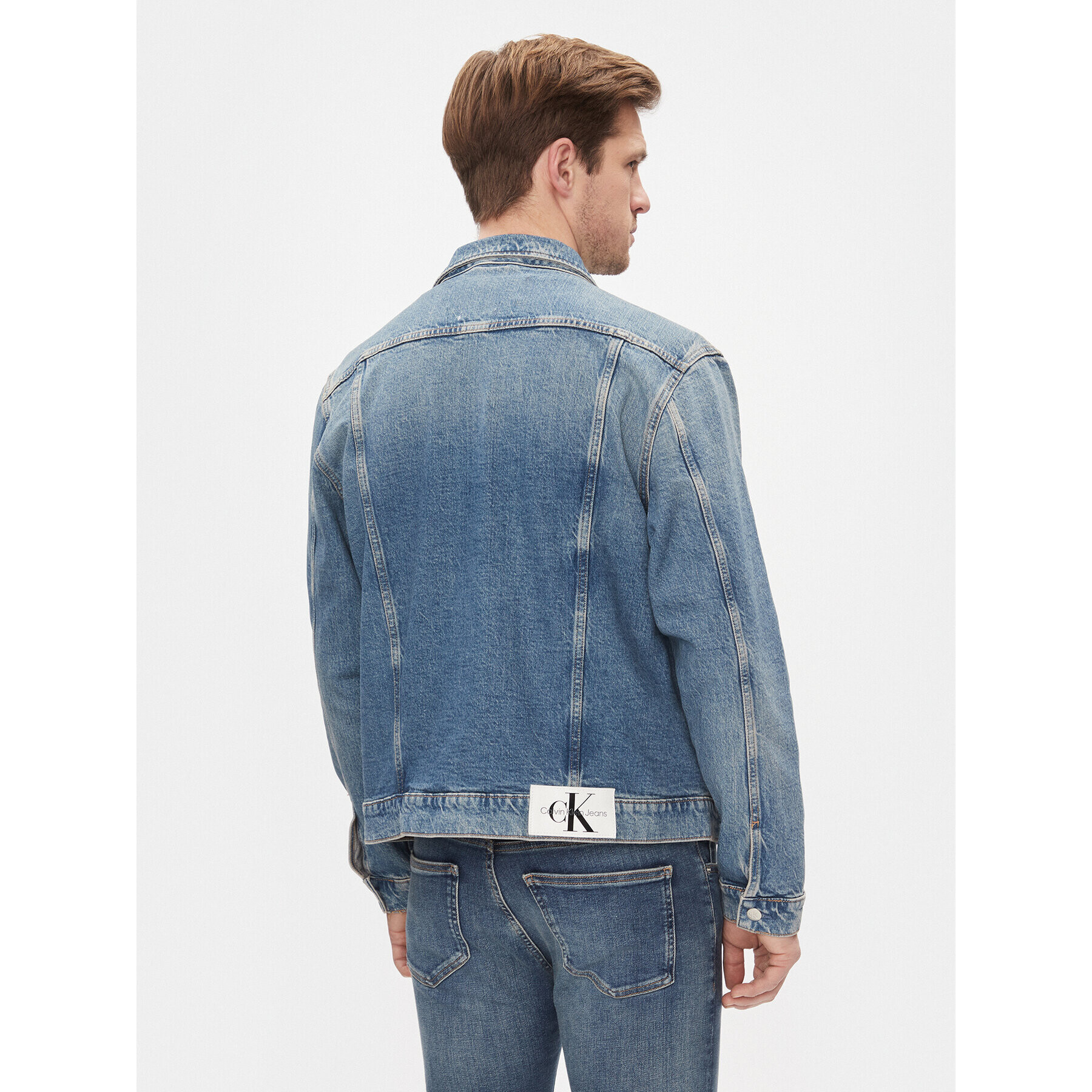 Calvin Klein Jeans Geacă de blugi Slim Denim Jacket J30J324569 Bleumarin Slim Fit - Pled.ro