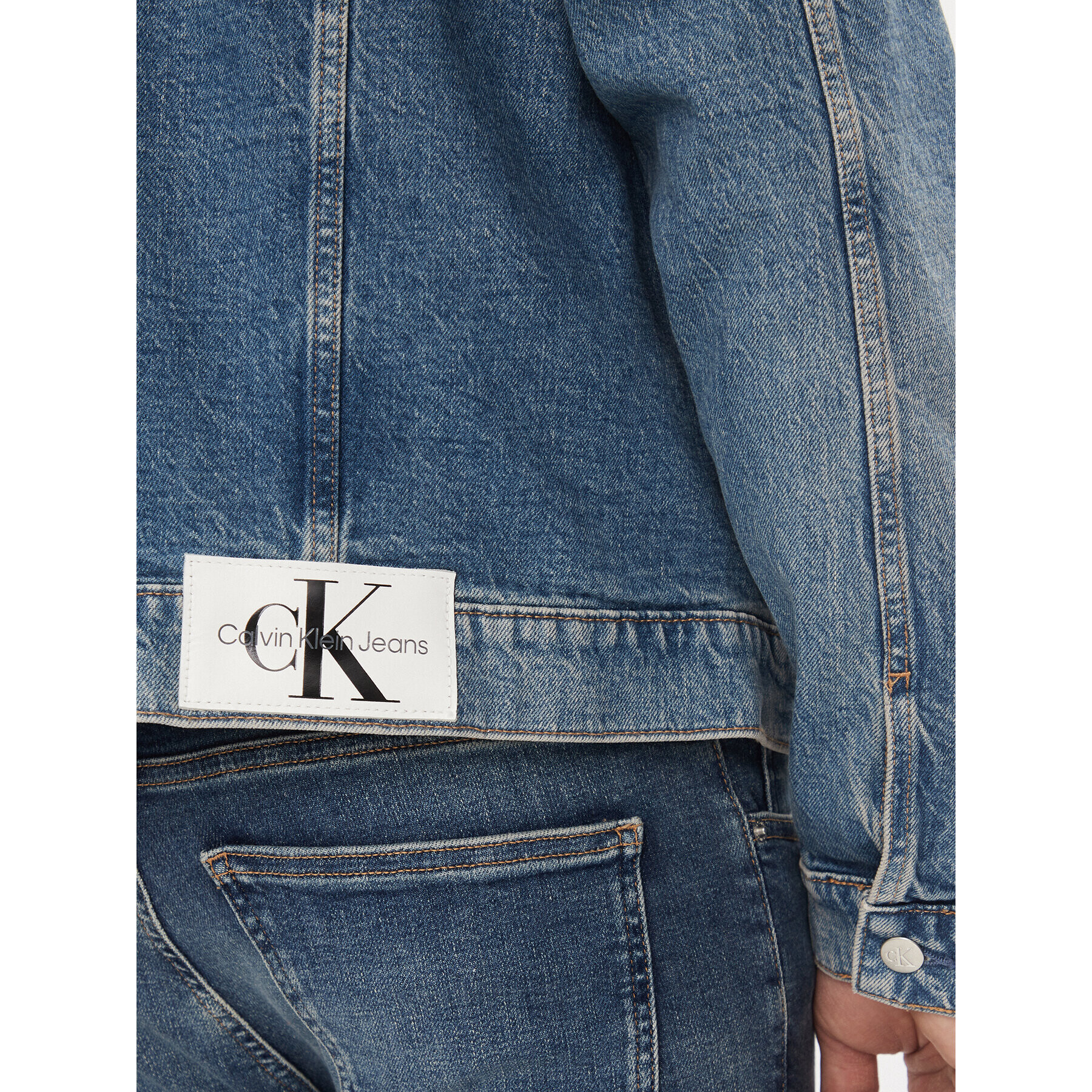 Calvin Klein Jeans Geacă de blugi Slim Denim Jacket J30J324569 Bleumarin Slim Fit - Pled.ro