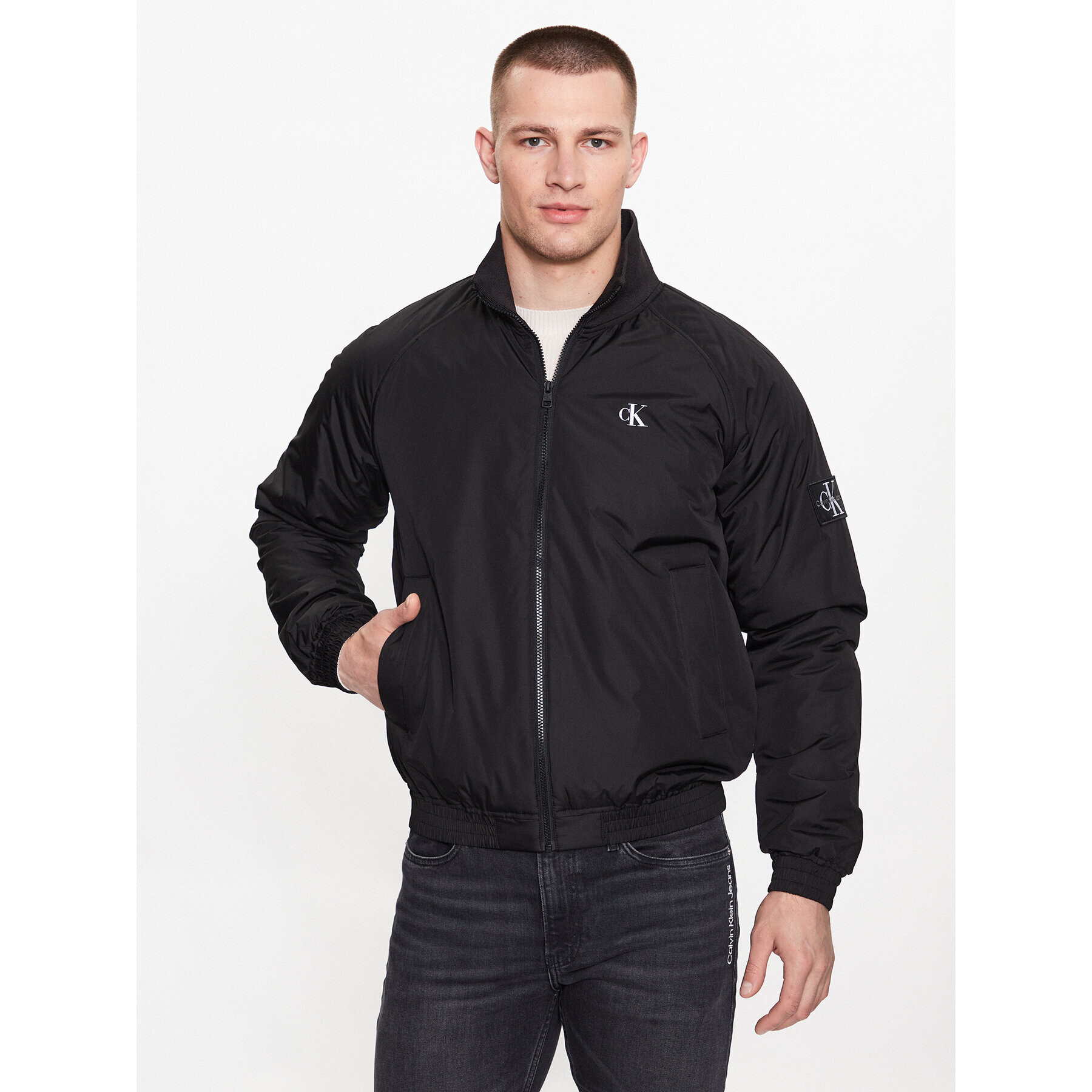 Calvin Klein Jeans Geacă bomber Harrington J30J323466 Negru Regular Fit - Pled.ro