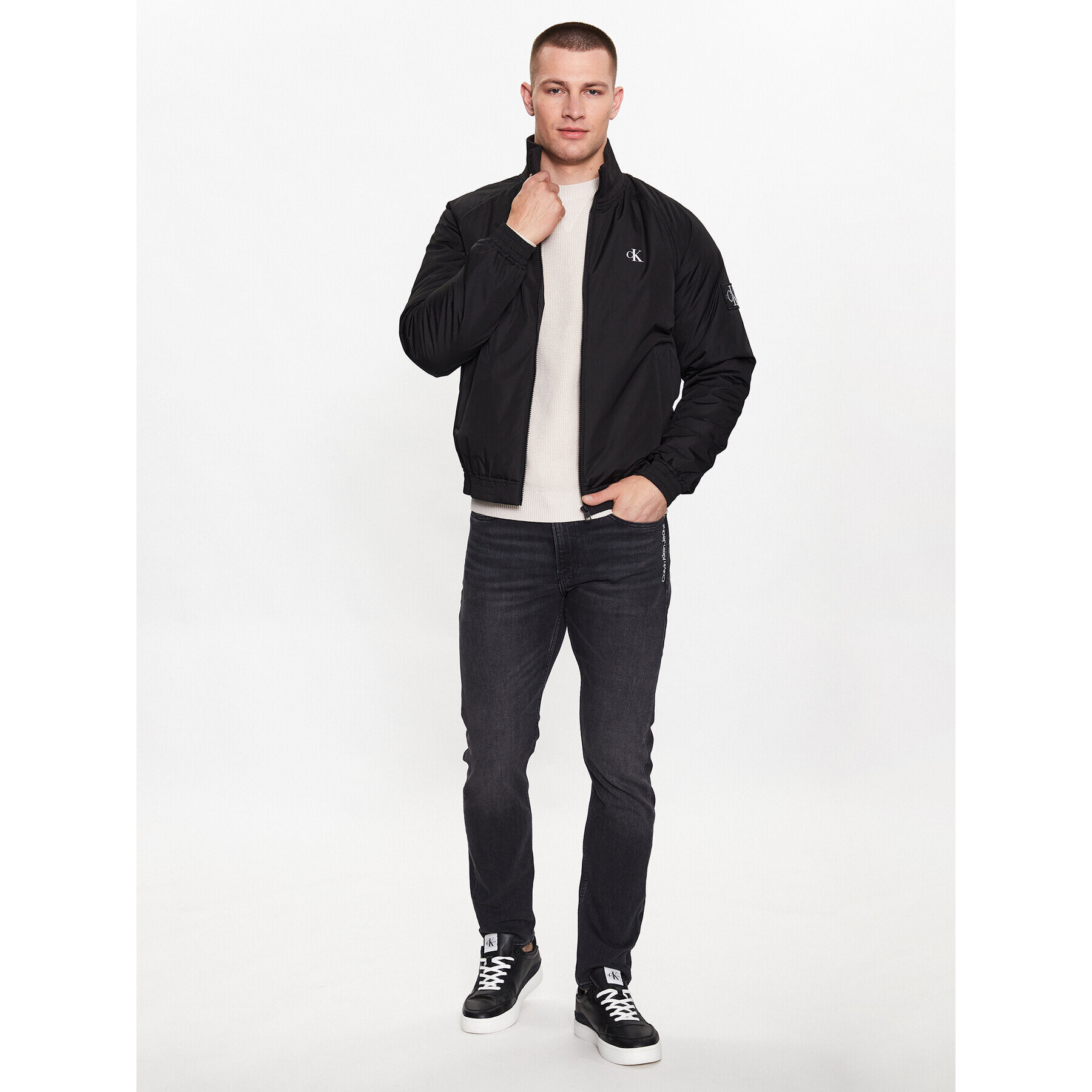 Calvin Klein Jeans Geacă bomber Harrington J30J323466 Negru Regular Fit - Pled.ro