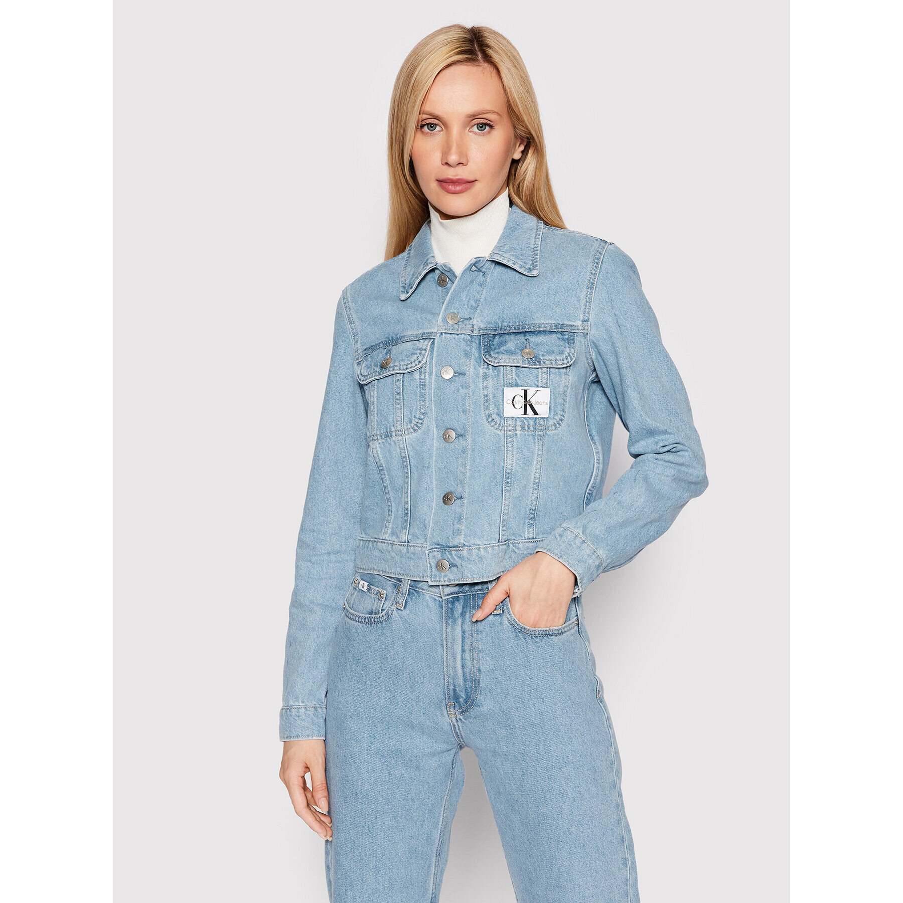 Calvin Klein Jeans Geacă de blugi J20J219208 Albastru Regular Fit - Pled.ro