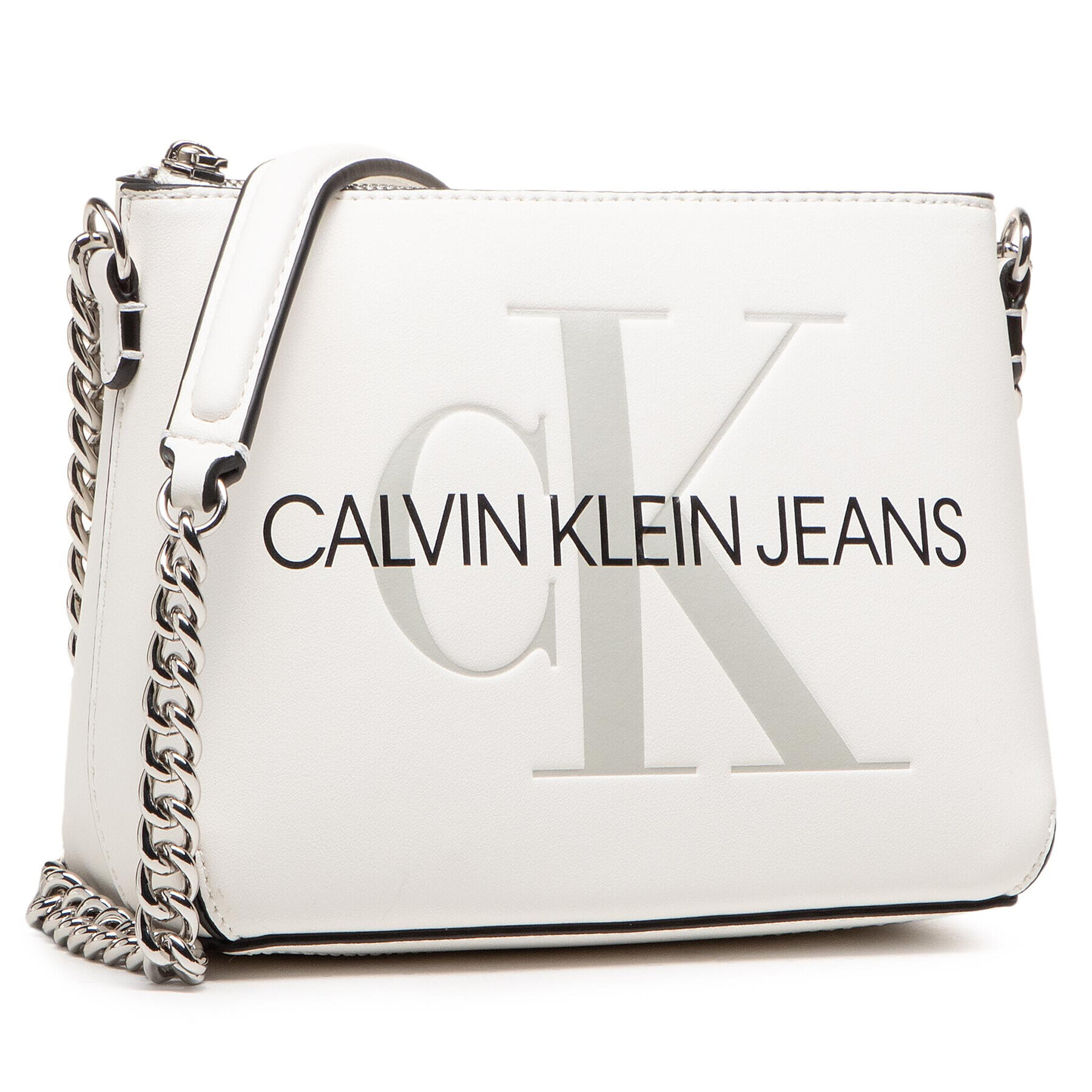 Calvin Klein Jeans Geantă Camer Pouch Wichain K60K607858 Alb - Pled.ro