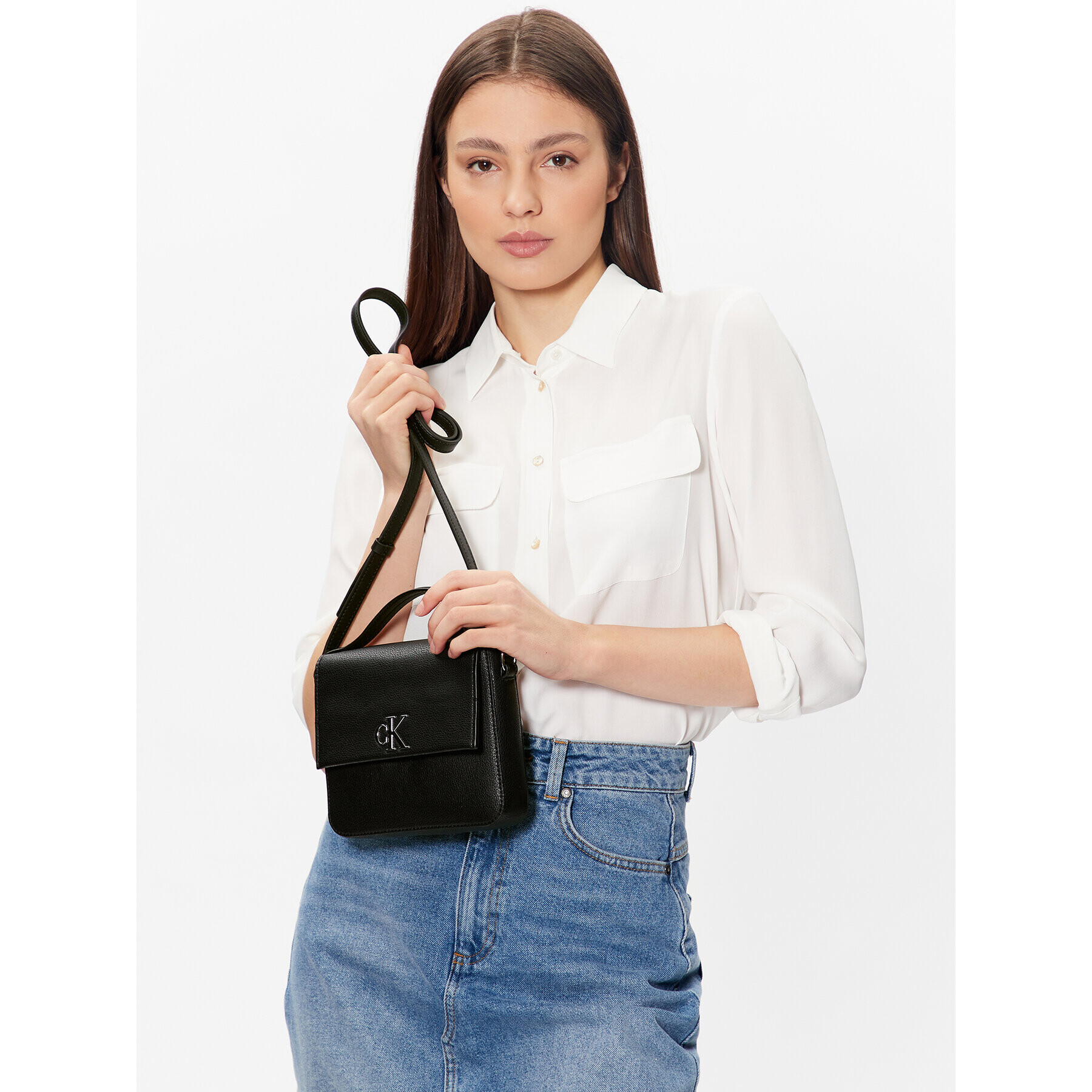 Calvin Klein Jeans Geantă Minimal Monogram Boxy Flap Cb19 K60K610330 Negru - Pled.ro