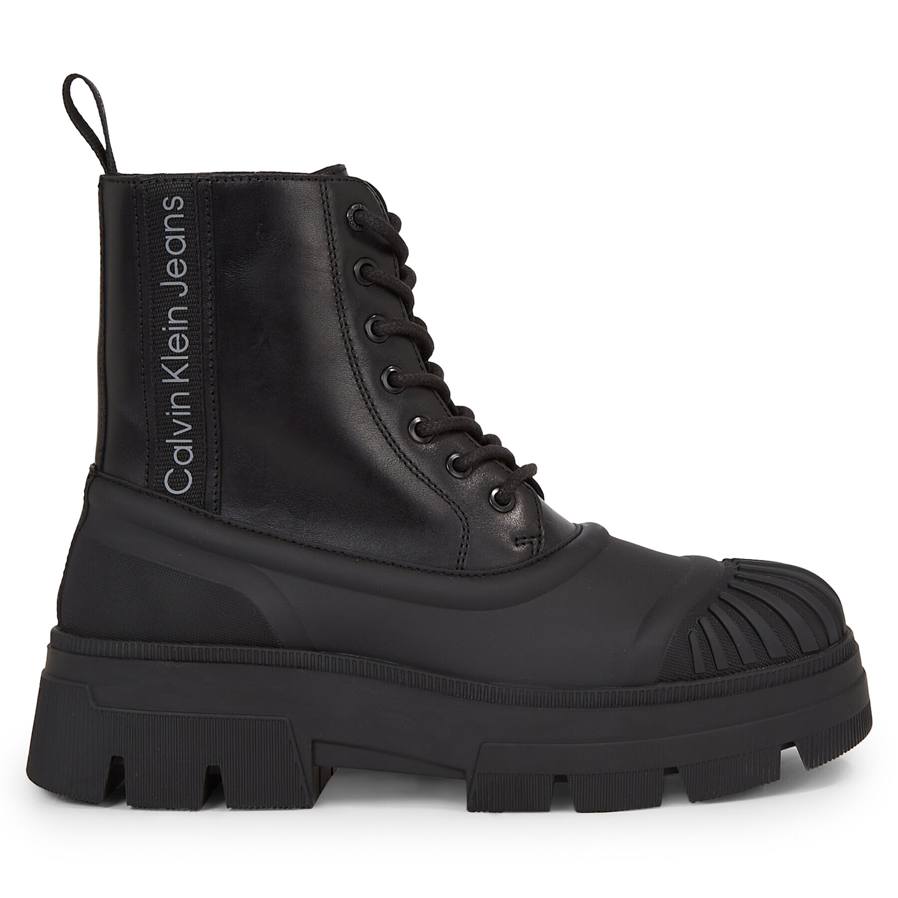 Calvin Klein Jeans Ghete Chunky Combat Lace Up Boot YM0YM00814 Negru - Pled.ro