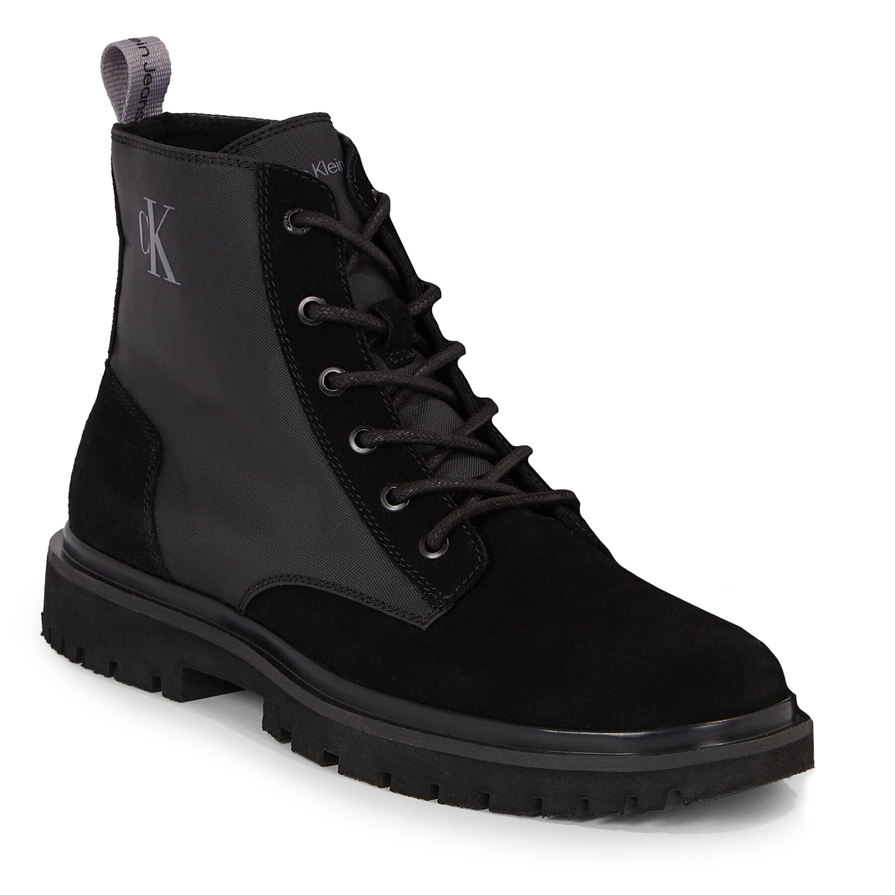 Calvin Klein Jeans Ghete Eva Mid Laceup Lth Boot Hiking YM0YM00842 Negru - Pled.ro