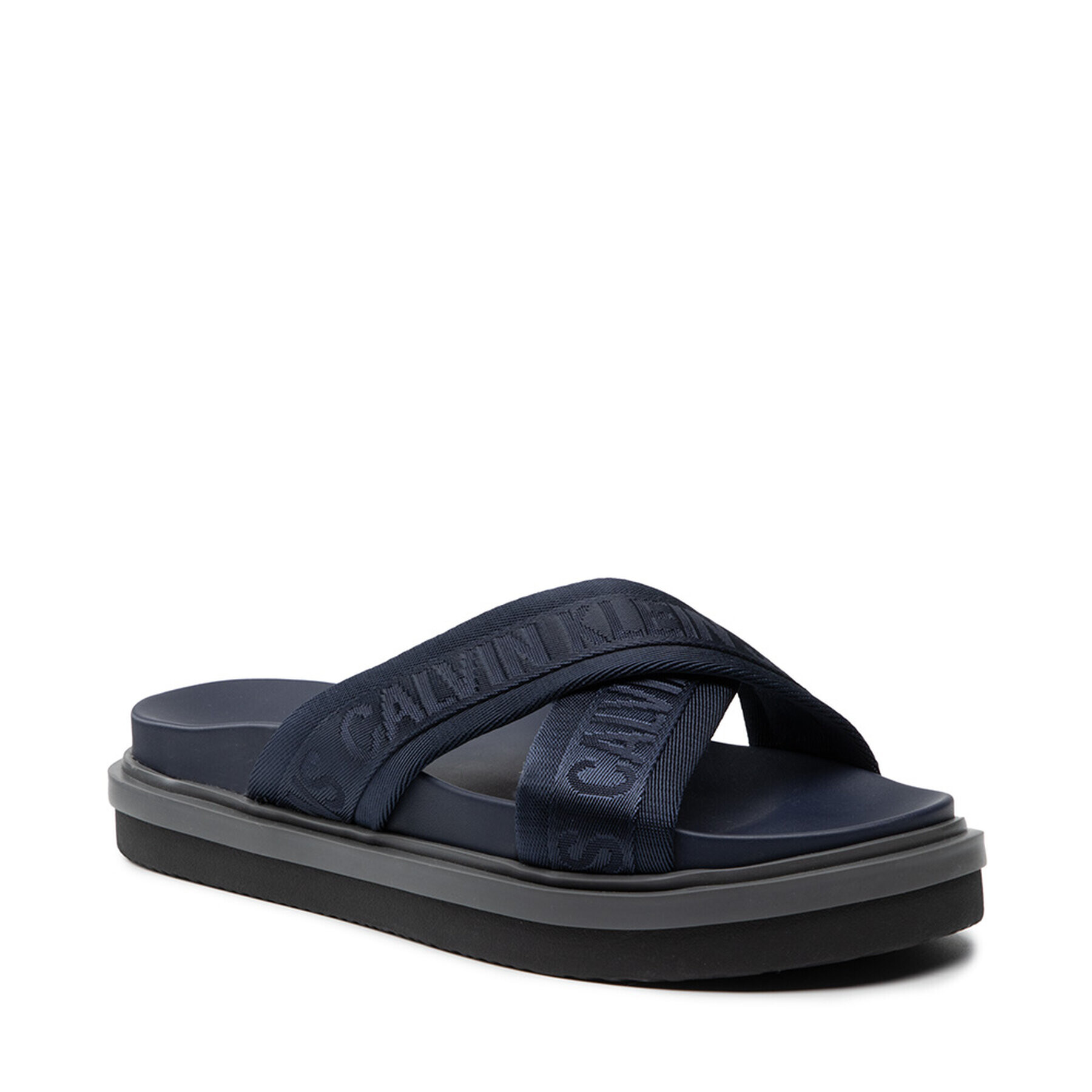 Calvin Klein Jeans Șlapi Flat Sandal Crisscross Pes YM0YM00069 Bleumarin - Pled.ro