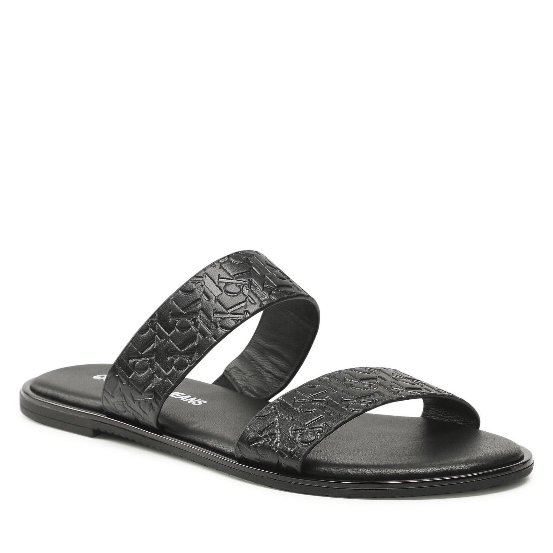 Calvin Klein Jeans Șlapi Flat Sandal Twostraps Em Pa-Pl YW0YW00141 Negru - Pled.ro