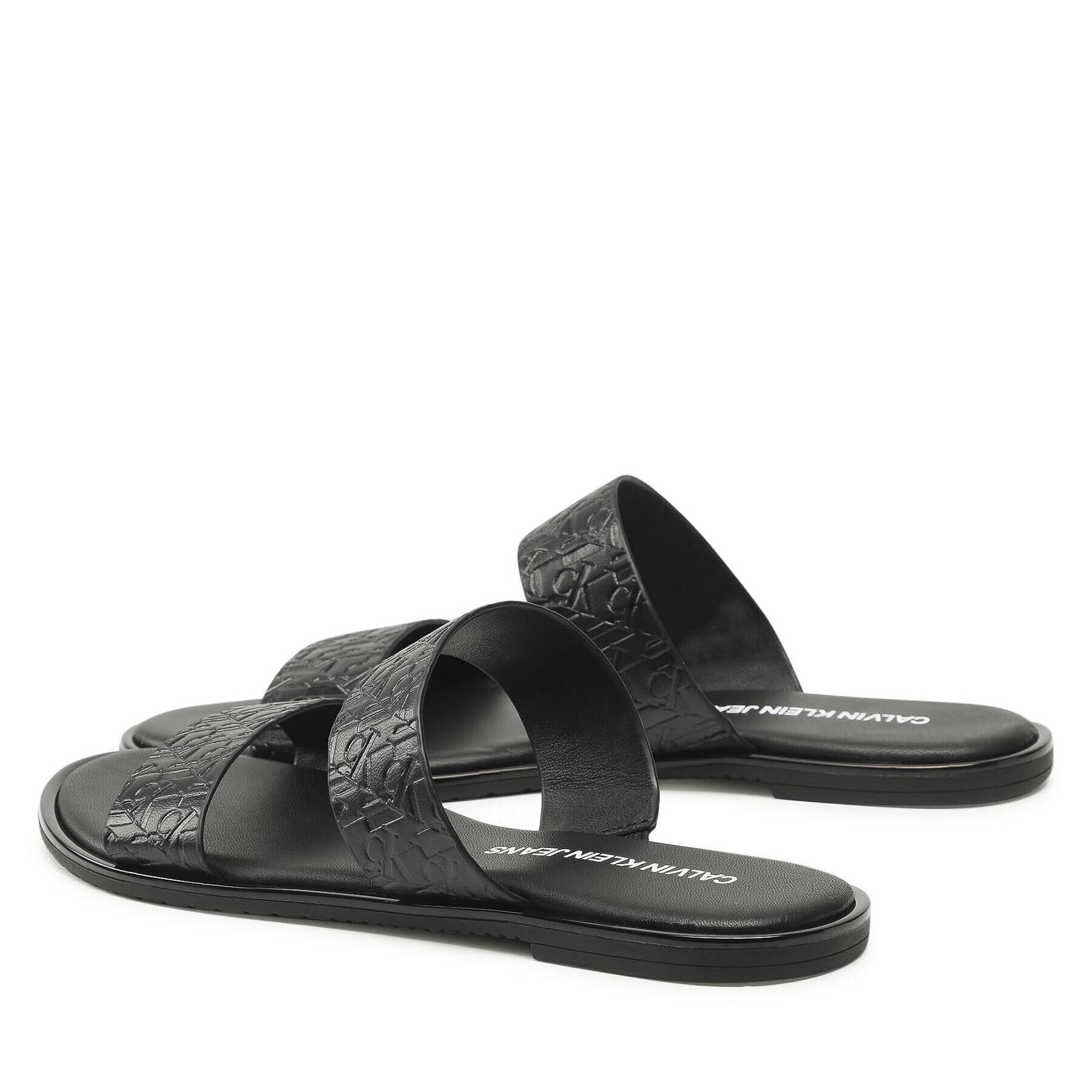 Calvin Klein Jeans Șlapi Flat Sandal Twostraps Em Pa-Pl YW0YW00141 Negru - Pled.ro