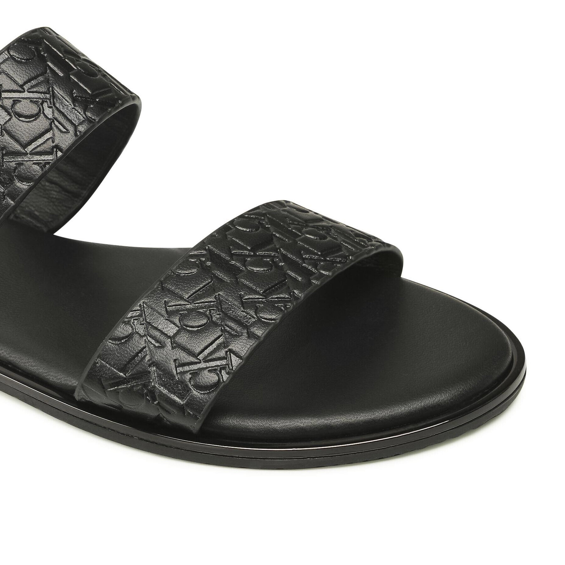 Calvin Klein Jeans Șlapi Flat Sandal Twostraps Em Pa-Pl YW0YW00141 Negru - Pled.ro