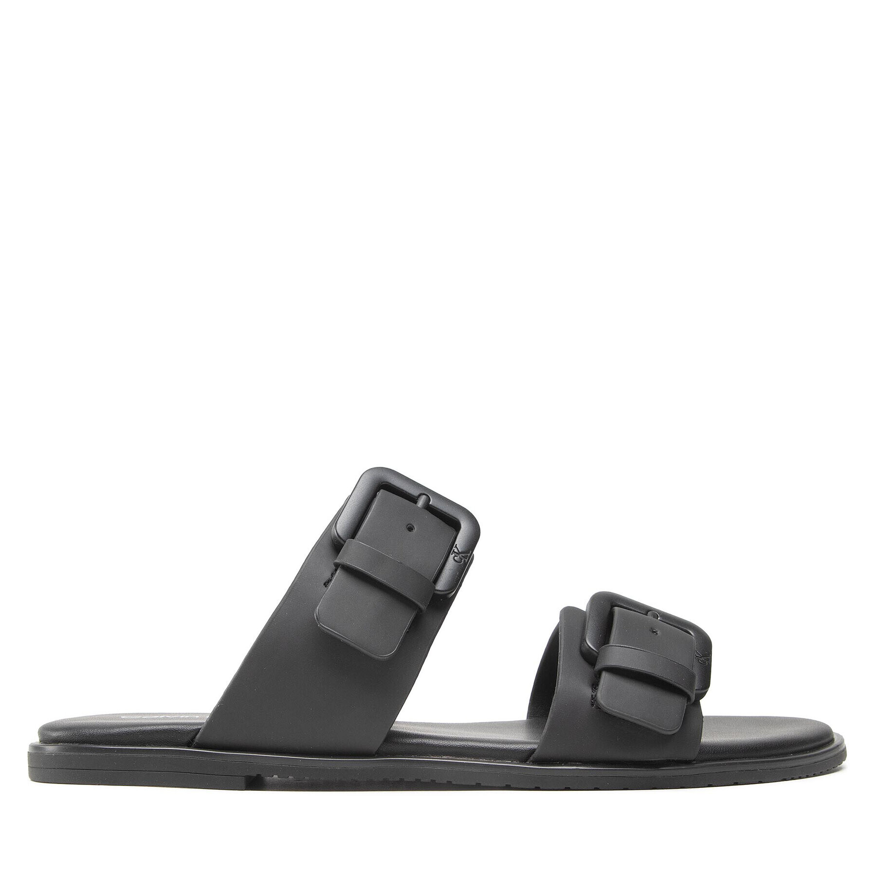 Calvin Klein Jeans Șlapi Flat Sandal Twostrips Rub YW0YW00537 Negru - Pled.ro