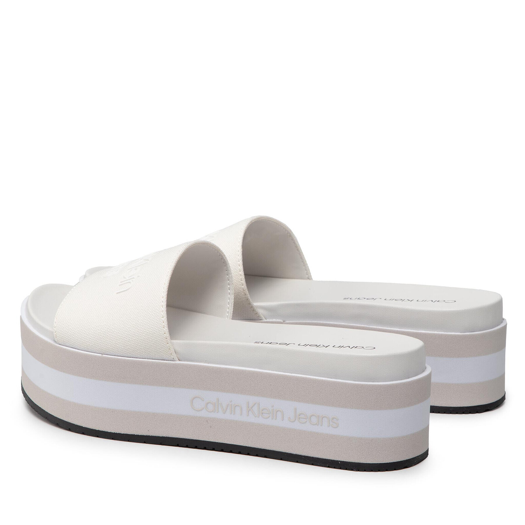 Calvin Klein Jeans Șlapi Flatform Sandal Slide YW0YW00563 Bej - Pled.ro