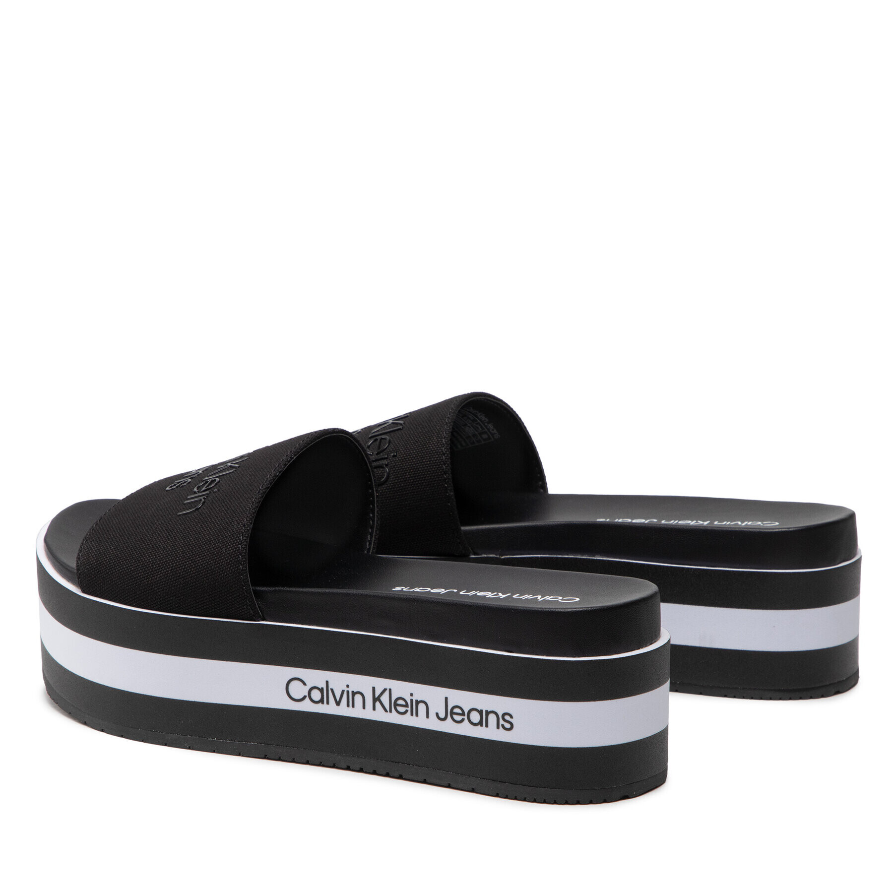 Calvin Klein Jeans Șlapi Flatform Sandal Slide YW0YW00563 Negru - Pled.ro