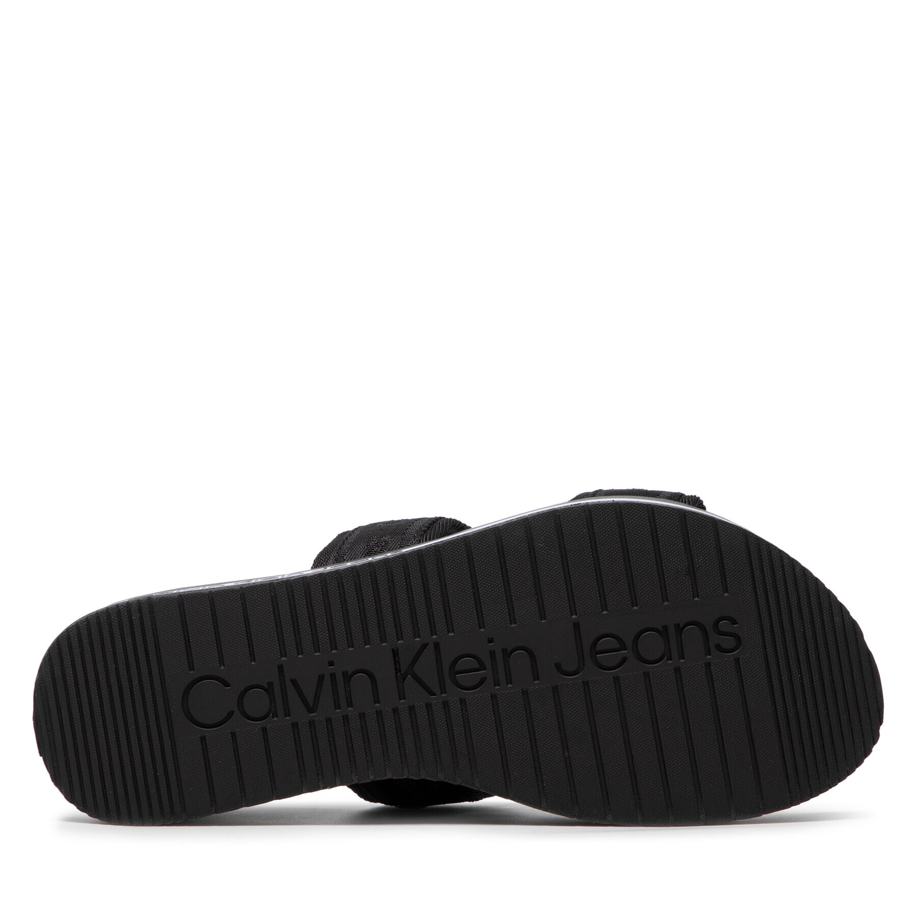 Calvin Klein Jeans Șlapi Flatform Sandal Twostraps YW0YW00561 Negru - Pled.ro