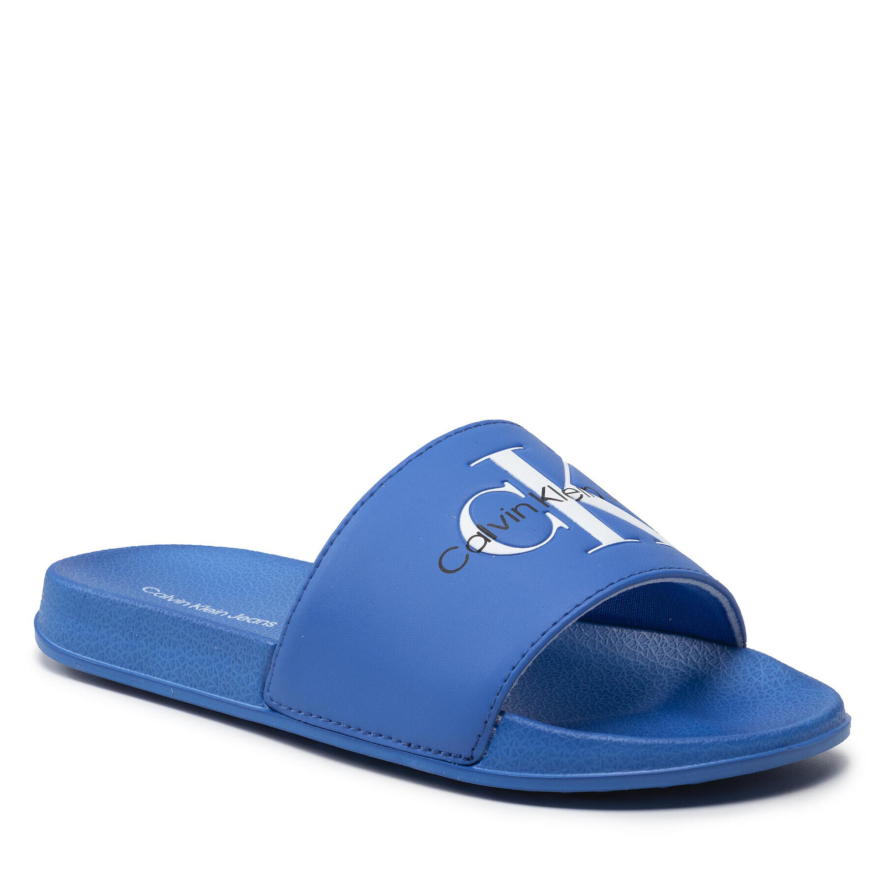 Calvin Klein Jeans Șlapi Logo Print Pool Slide Royal V3B0-80160-1172 S Albastru - Pled.ro