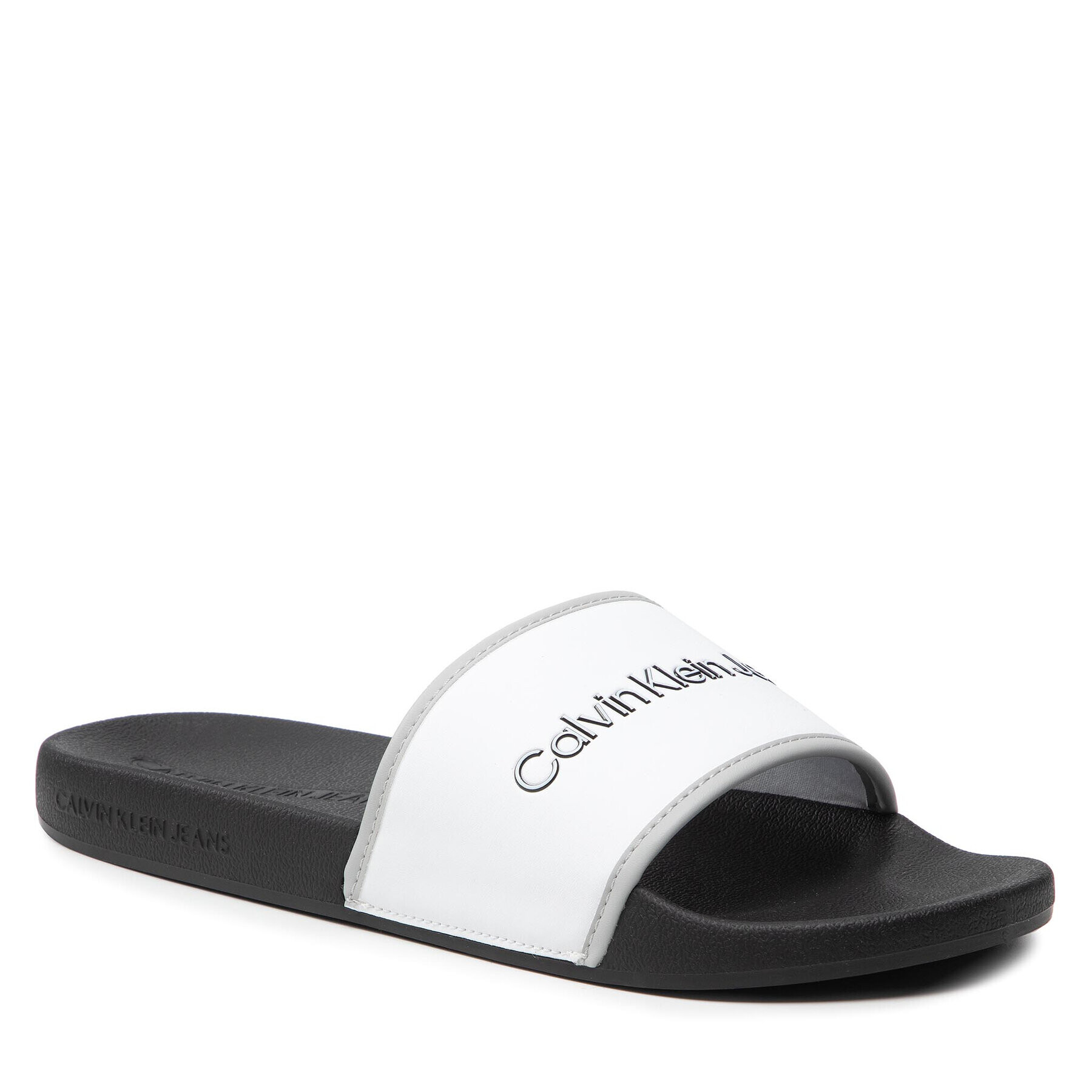 Calvin Klein Jeans Șlapi Slide Institutional YM0YM00360 Alb - Pled.ro