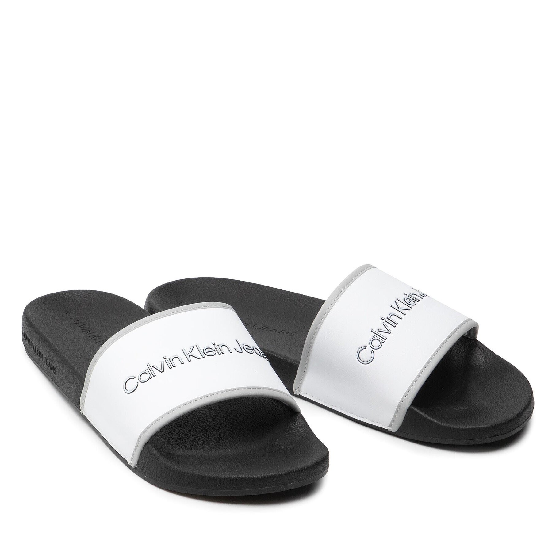 Calvin Klein Jeans Șlapi Slide Institutional YM0YM00360 Alb - Pled.ro