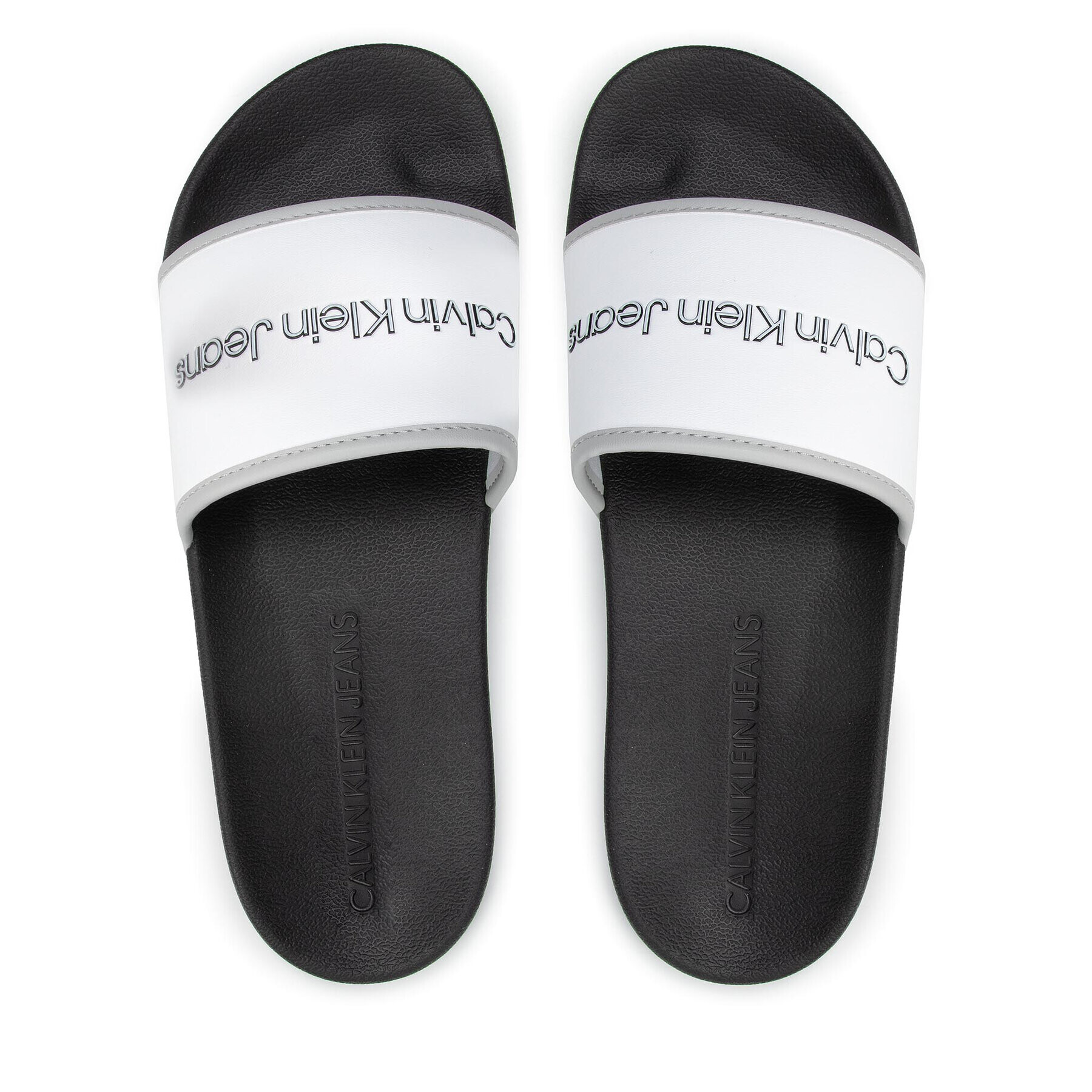 Calvin Klein Jeans Șlapi Slide Institutional YM0YM00360 Alb - Pled.ro