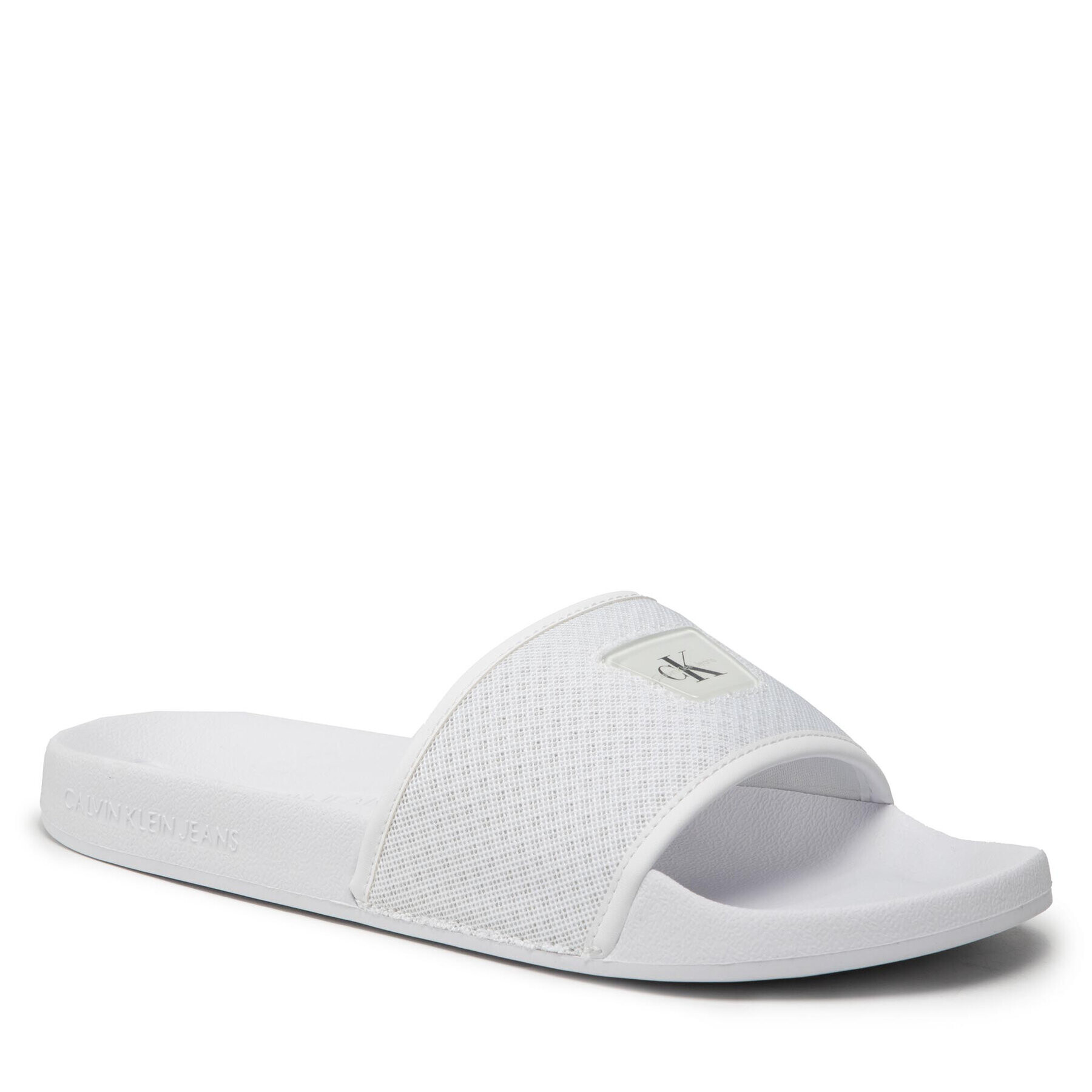 Calvin Klein Jeans Șlapi Slide Jelly Monogram YM0YM00453 Alb - Pled.ro