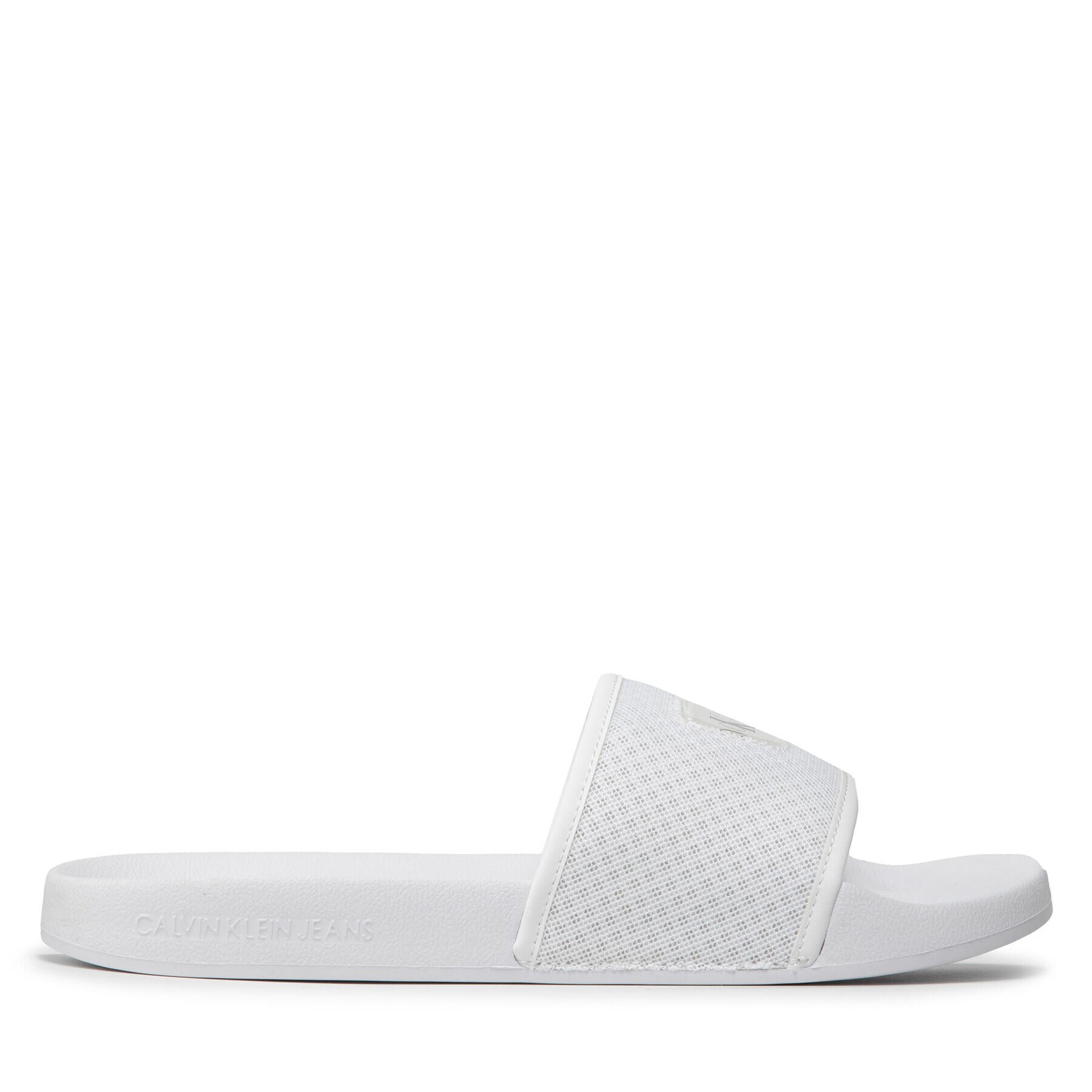 Calvin Klein Jeans Șlapi Slide Jelly Monogram YM0YM00453 Alb - Pled.ro