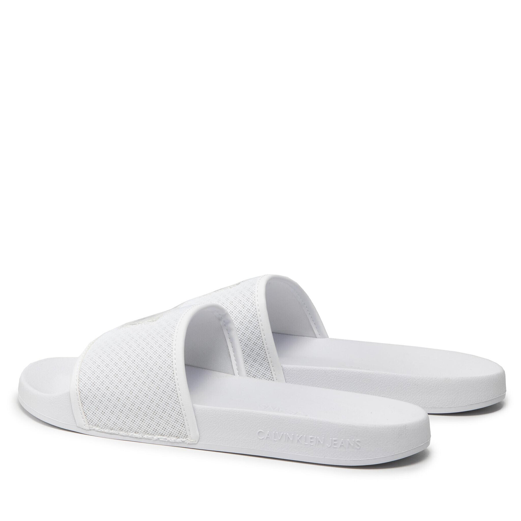 Calvin Klein Jeans Șlapi Slide Jelly Monogram YM0YM00453 Alb - Pled.ro