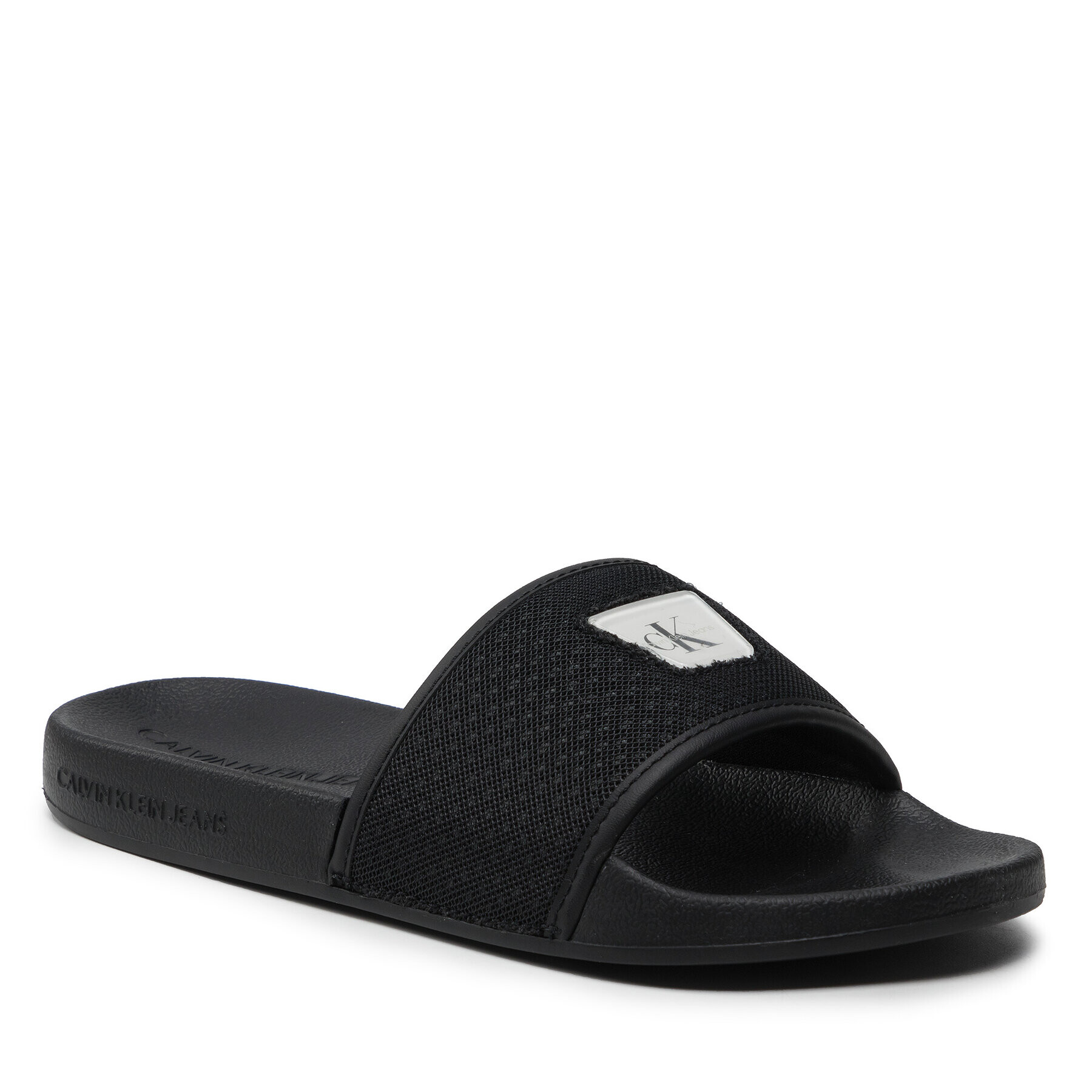 Calvin Klein Jeans Șlapi Slide Jelly Monogram YW0YW00642 Negru - Pled.ro