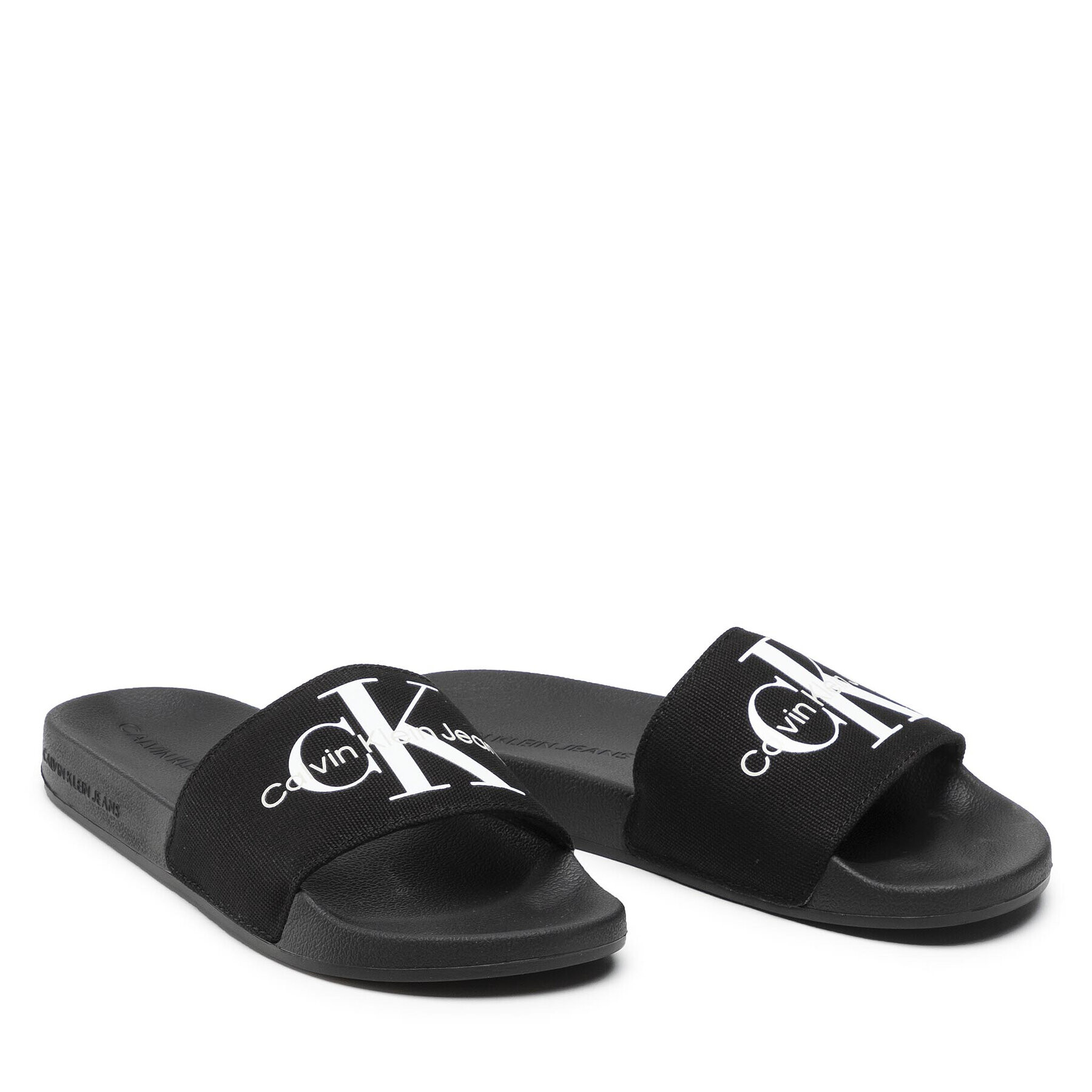 Calvin Klein Jeans Șlapi Slide Monogram Co YW0YW00103 Negru - Pled.ro