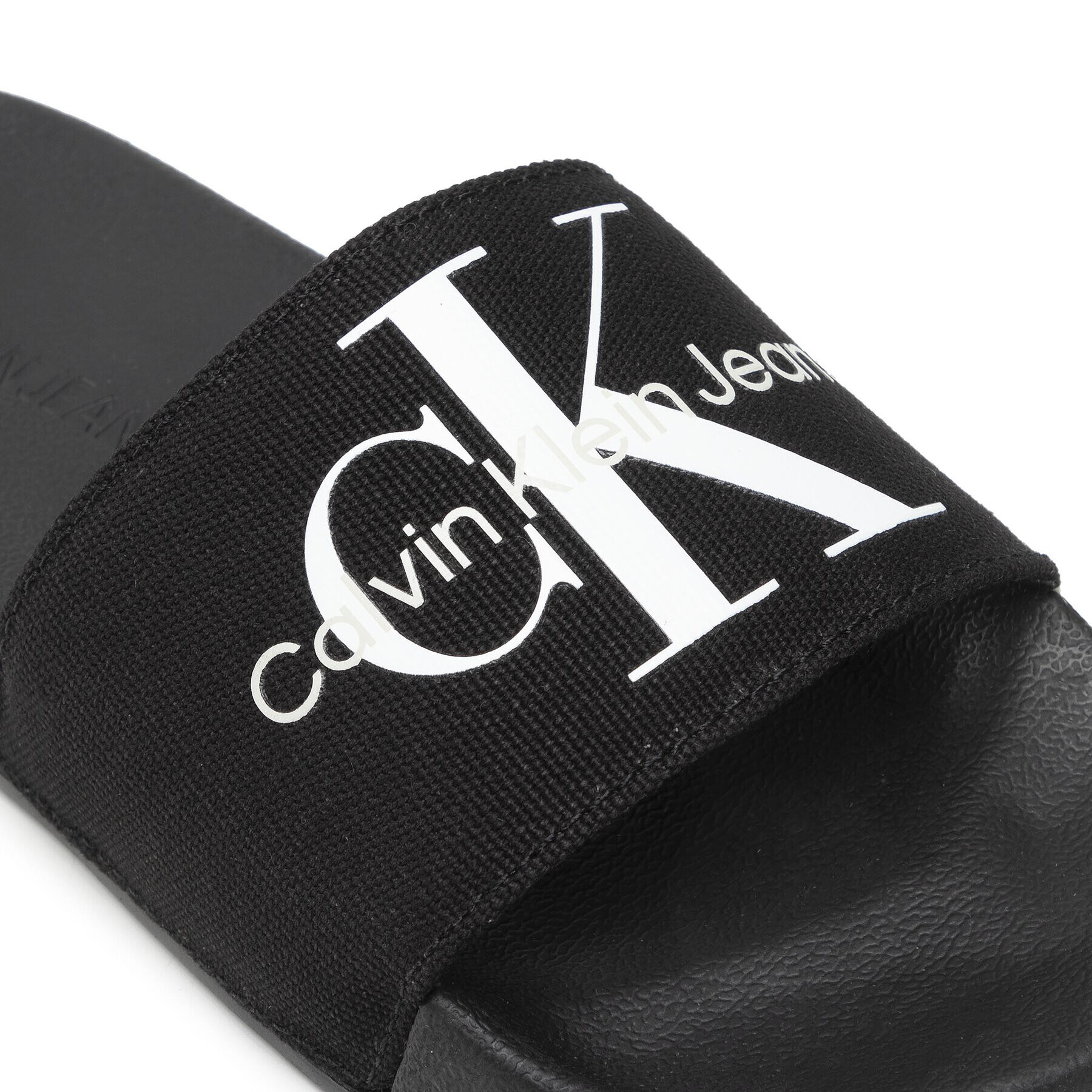 Calvin Klein Jeans Șlapi Slide Monogram Co YW0YW00103 Negru - Pled.ro