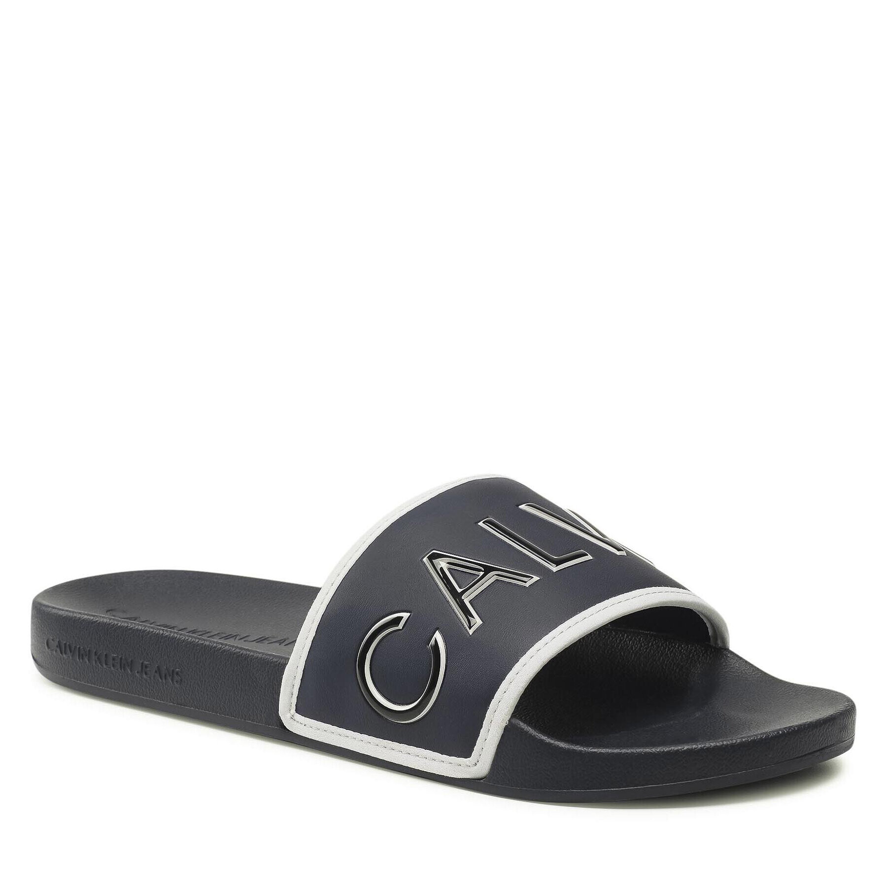 Calvin Klein Jeans Șlapi Slide Padded Ck Pes- Pu YM0YM00073 Bleumarin - Pled.ro