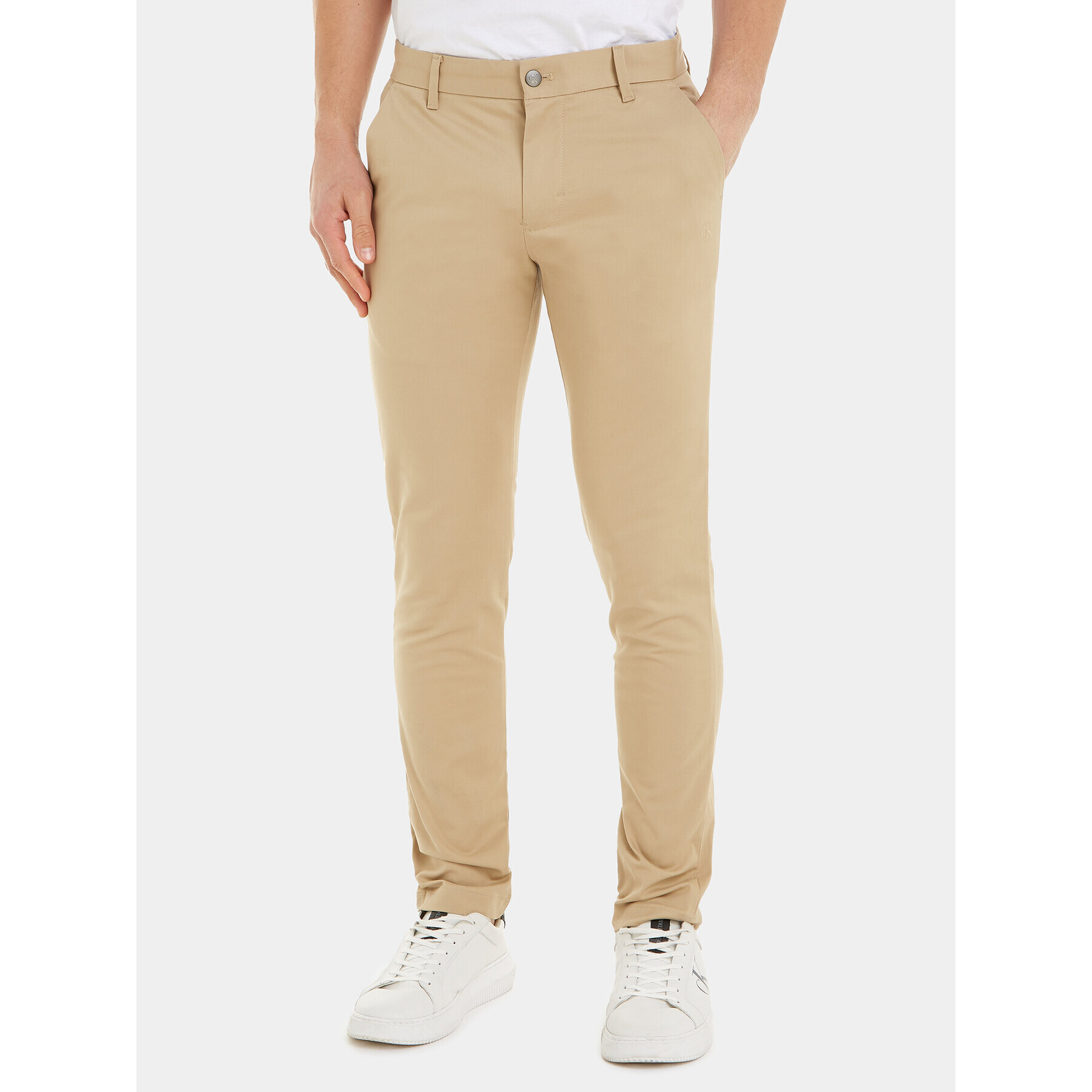 Calvin Klein Jeans Pantaloni chino J30J317669 Bej Slim Fit - Pled.ro