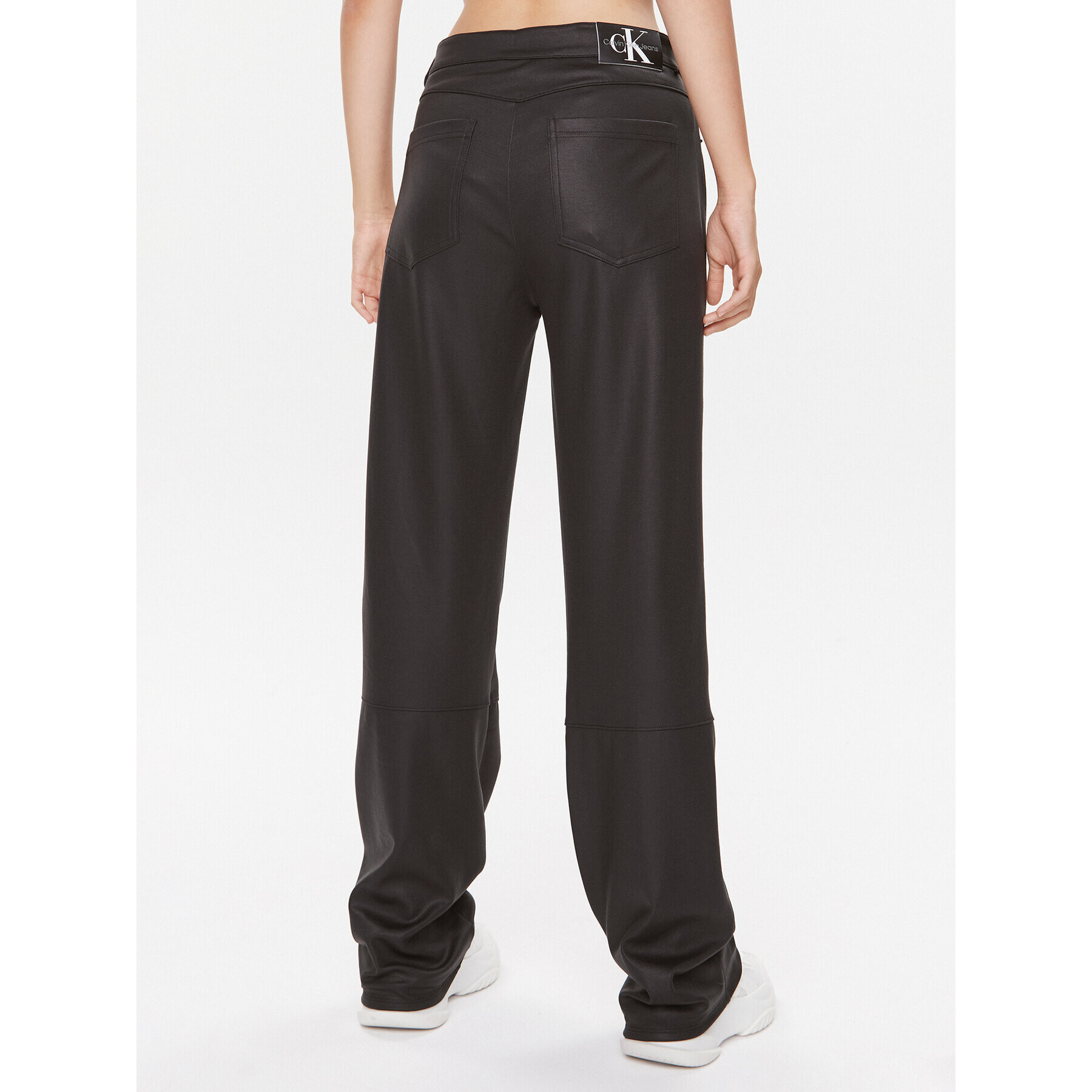 Calvin Klein Jeans Pantaloni din imitație de piele Milano J20J221925 Negru Straight Fit - Pled.ro