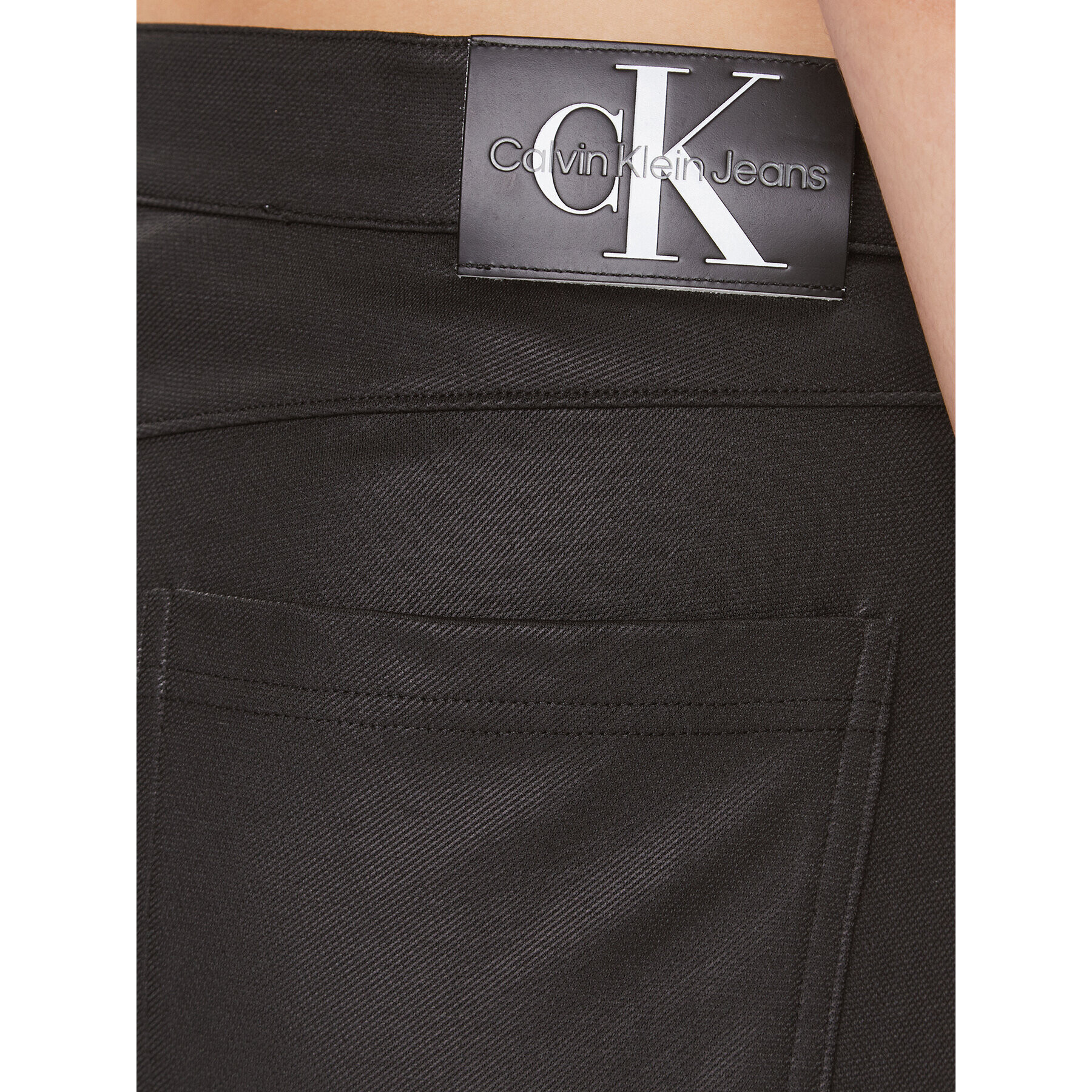 Calvin Klein Jeans Pantaloni din imitație de piele Milano J20J221925 Negru Straight Fit - Pled.ro