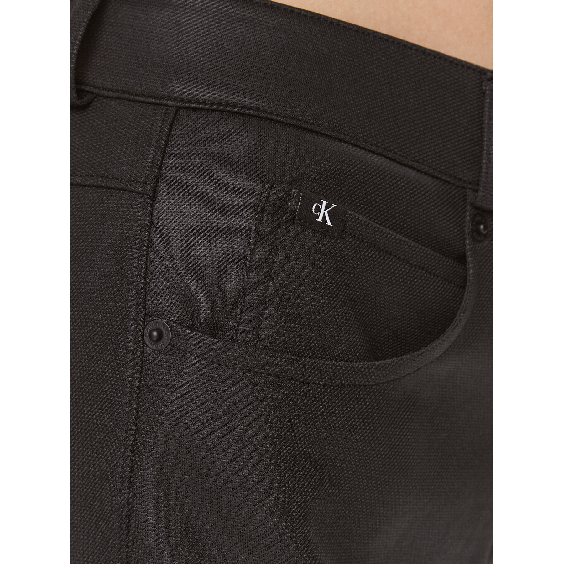 Calvin Klein Jeans Pantaloni din imitație de piele Milano J20J221925 Negru Straight Fit - Pled.ro