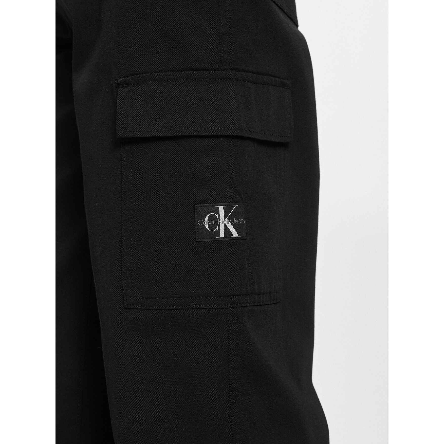 Calvin Klein Jeans Pantaloni din material Stretch Twill High Rise Straight J20J221297 Negru Regular Fit - Pled.ro