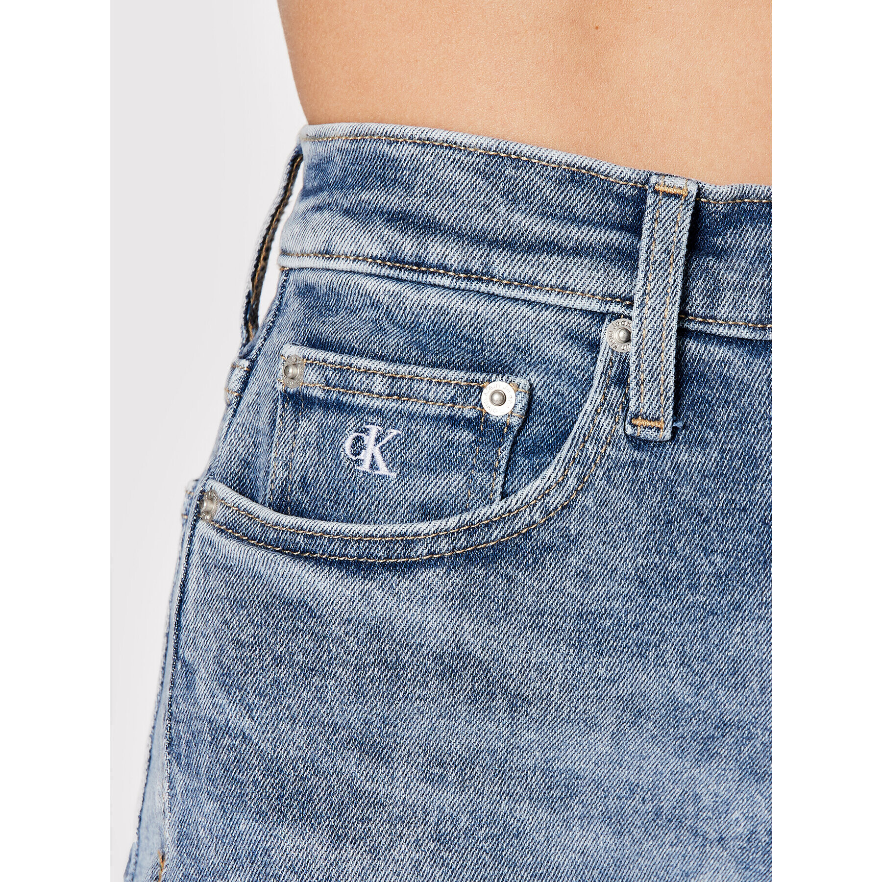 Calvin Klein Jeans Pantaloni scurți de blugi J20J219201 Albastru Regular Fit - Pled.ro