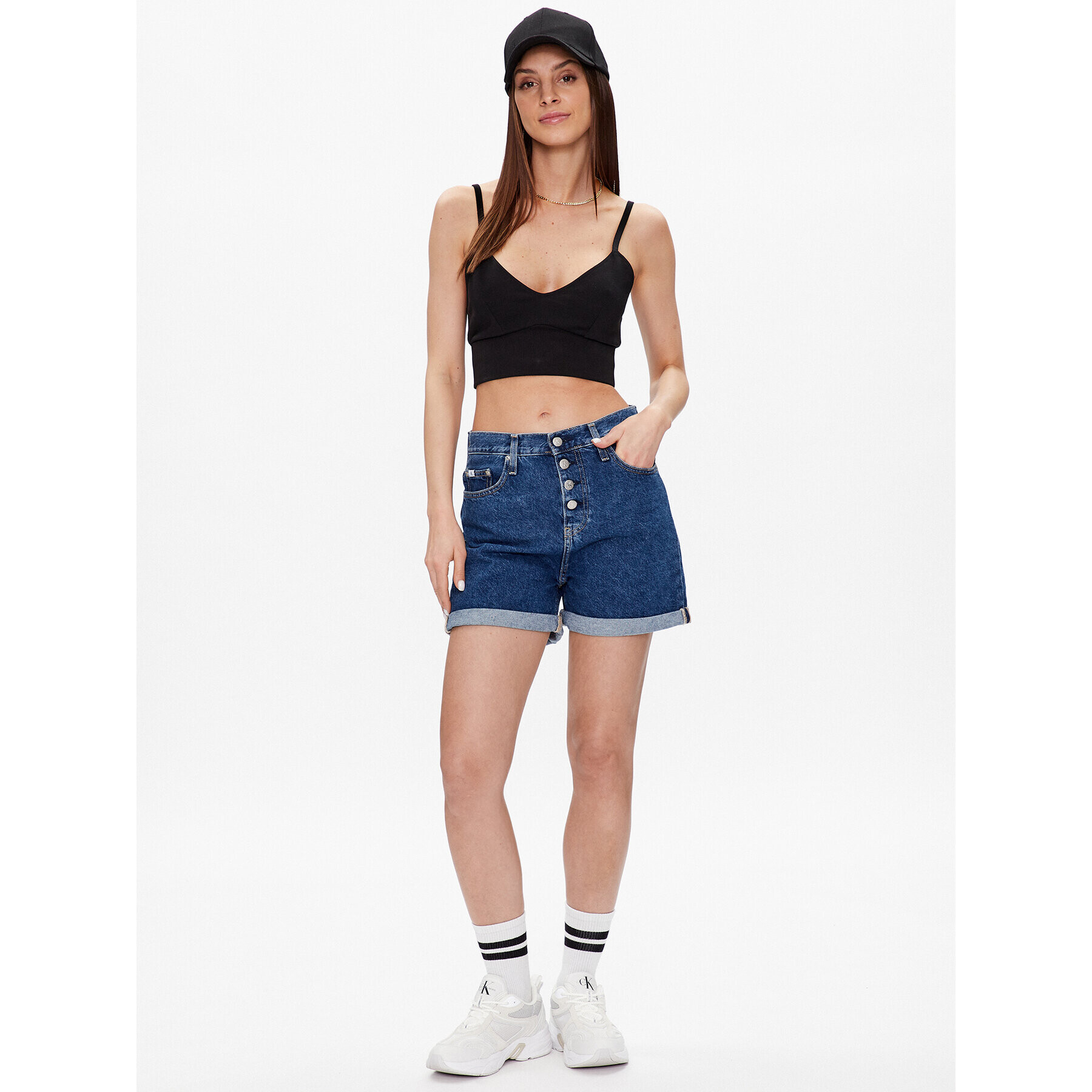 Calvin Klein Jeans Pantaloni scurți de blugi J20J220639 Albastru Regular Fit - Pled.ro