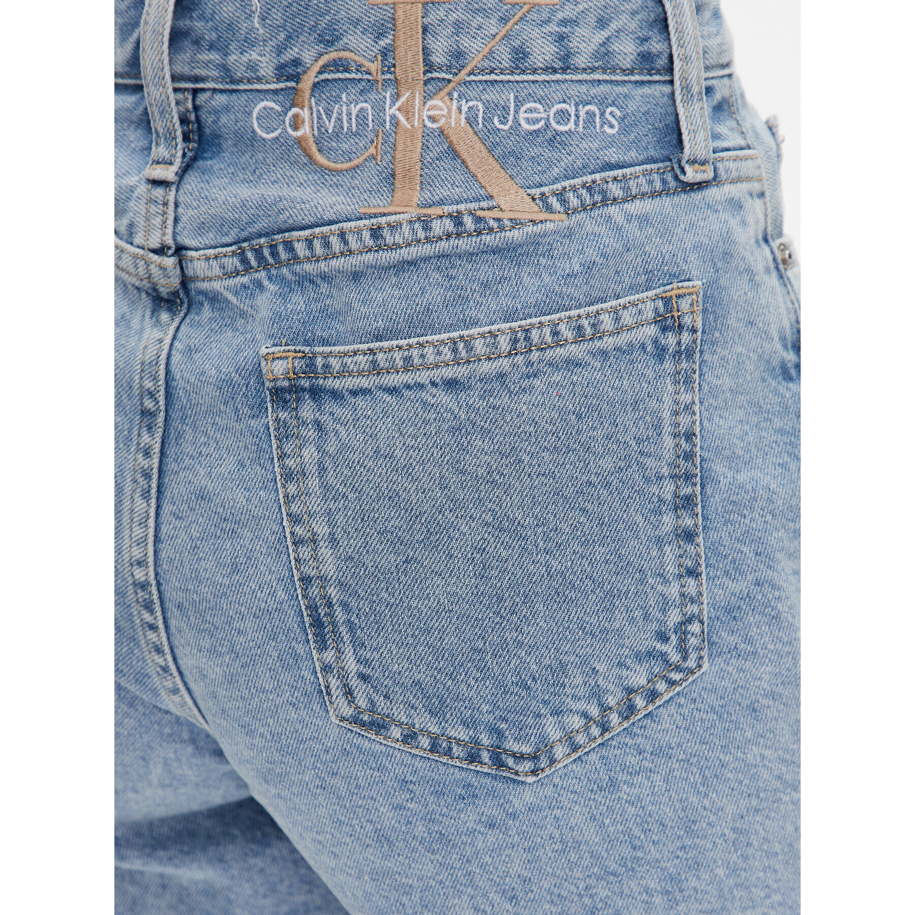 Calvin Klein Jeans Pantaloni scurți de blugi J20J220640 Albastru Regular Fit - Pled.ro