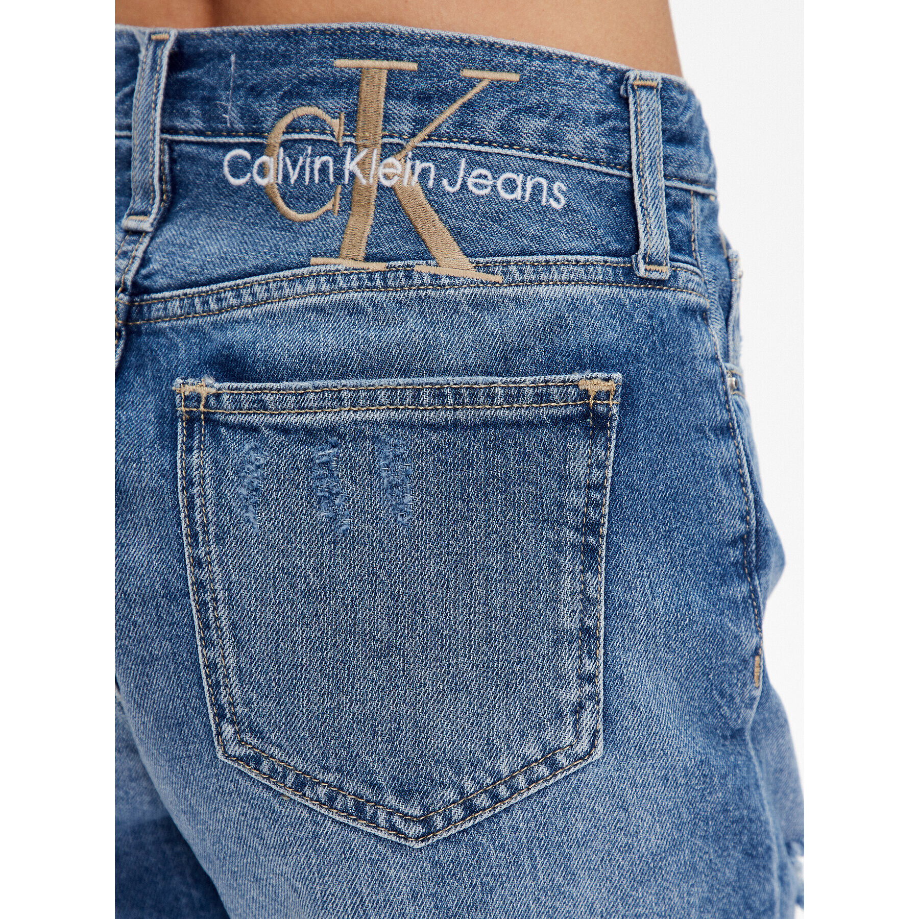 Calvin Klein Jeans Pantaloni scurți de blugi J20J220641 Albastru Regular Fit - Pled.ro