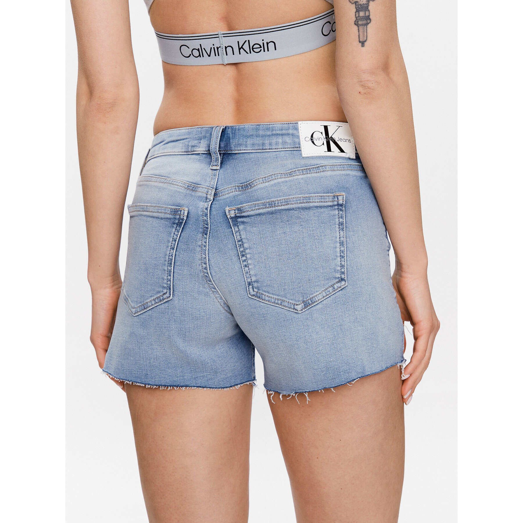 Calvin Klein Jeans Pantaloni scurți de blugi J20J220644 Albastru Regular Fit - Pled.ro